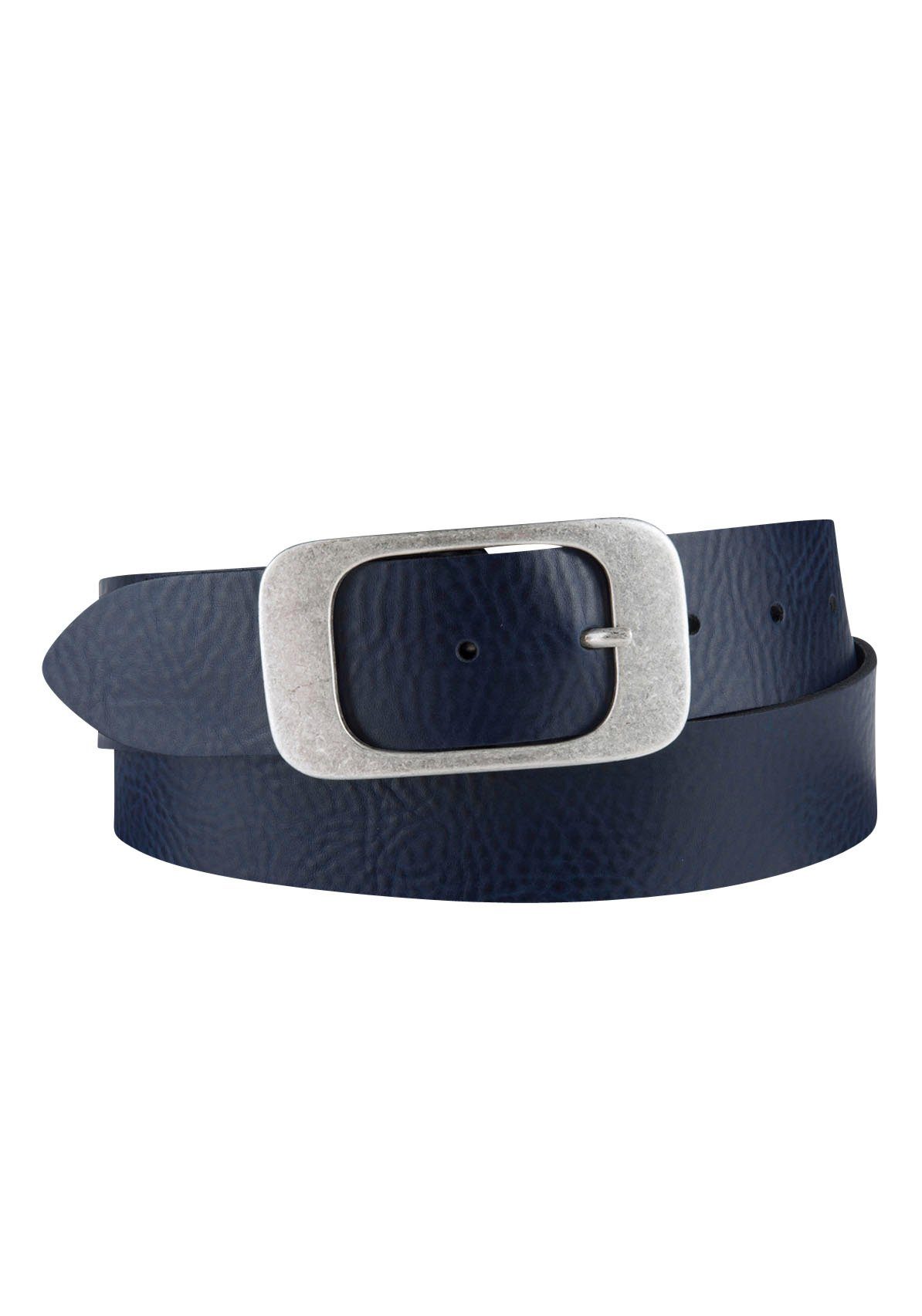 BERND GÖTZ Leren riem met aparte, royale design-gesp dames brede riemen maat 95 blauw