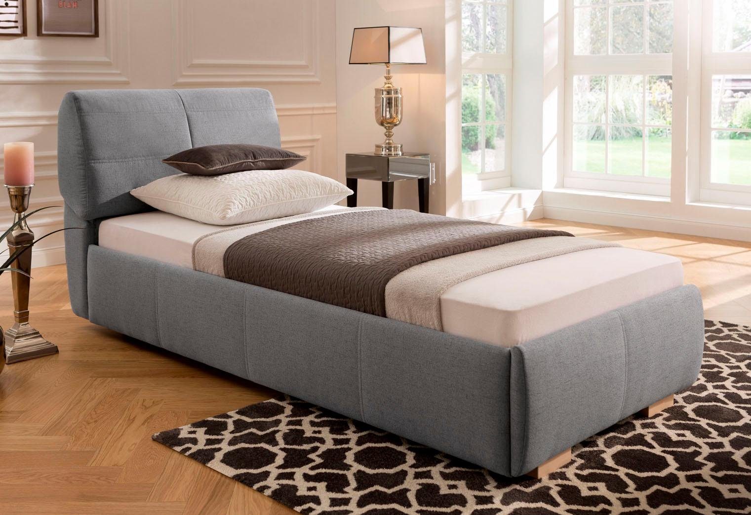 Home affaire Gestoffeerd bed Solaris 5 breedten, ook in extra lang: 220 cm, verstelbaar hoofdeind van 6-90 cm
