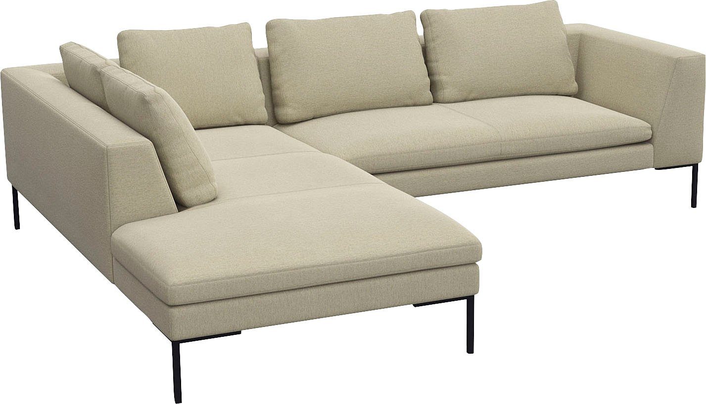 FLEXLUX Hoekbank Loano, supercomfortabel zitcomfort door koudschuim in de zitting moderne bank, vrij in de ruimte te plaatsen, losse kussens, l-vorm