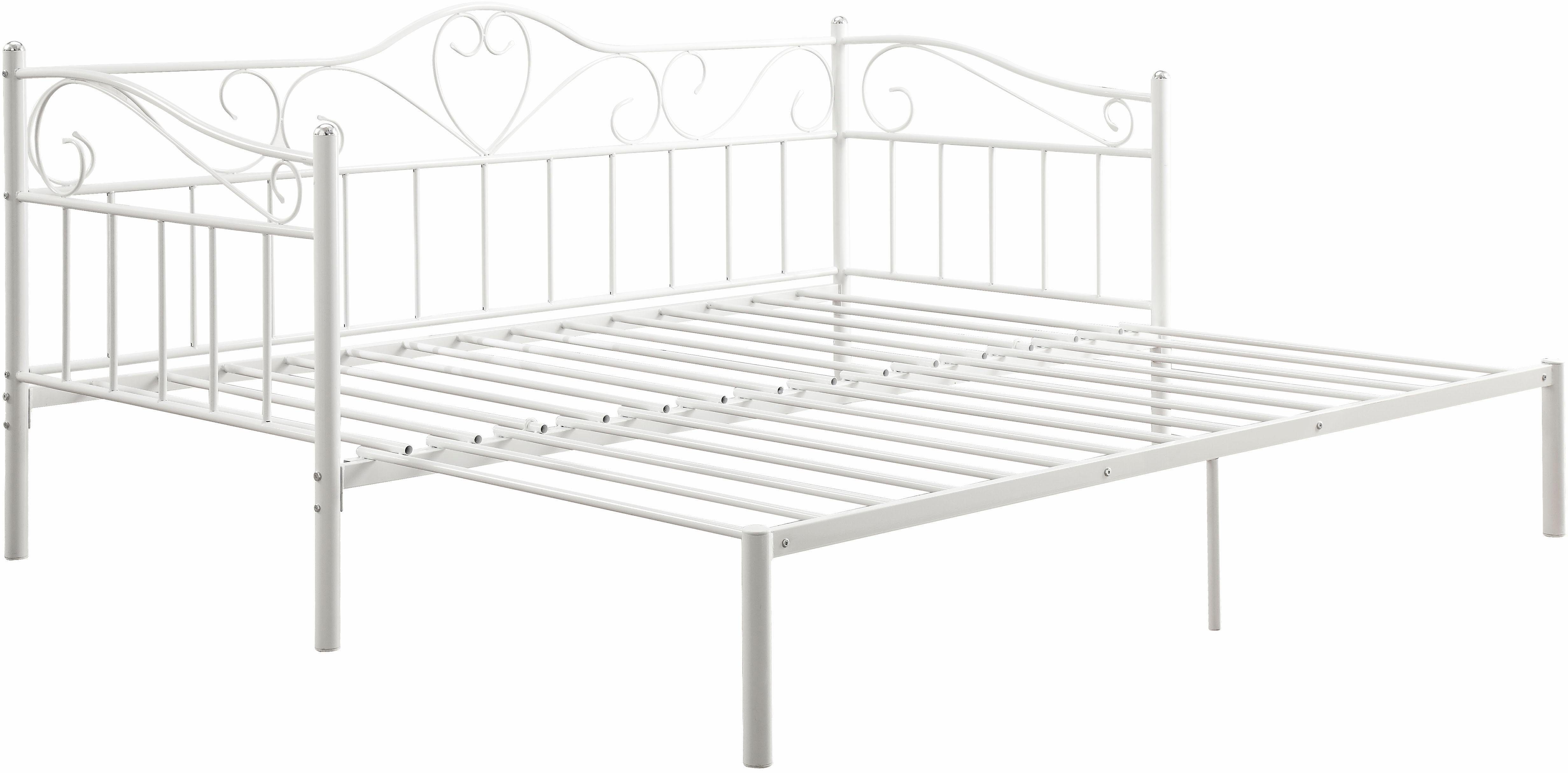 Home affaire Metalen ledikant Sina met gebogen hoofd- en voetendeel, uittrekbaar tot 180x200 cm