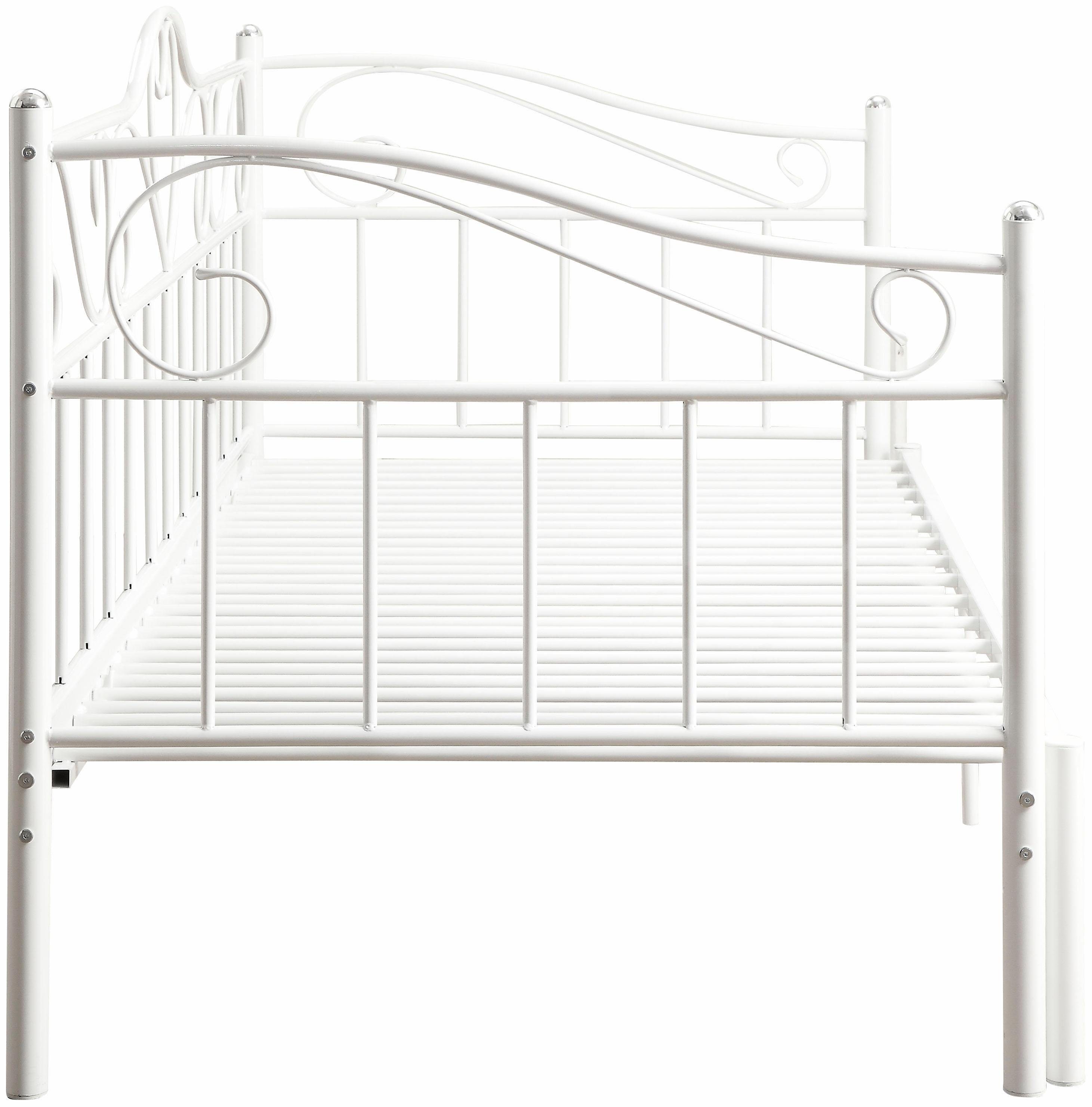 Home affaire Metalen ledikant Sina met gebogen hoofd- en voetendeel, uittrekbaar tot 180x200 cm