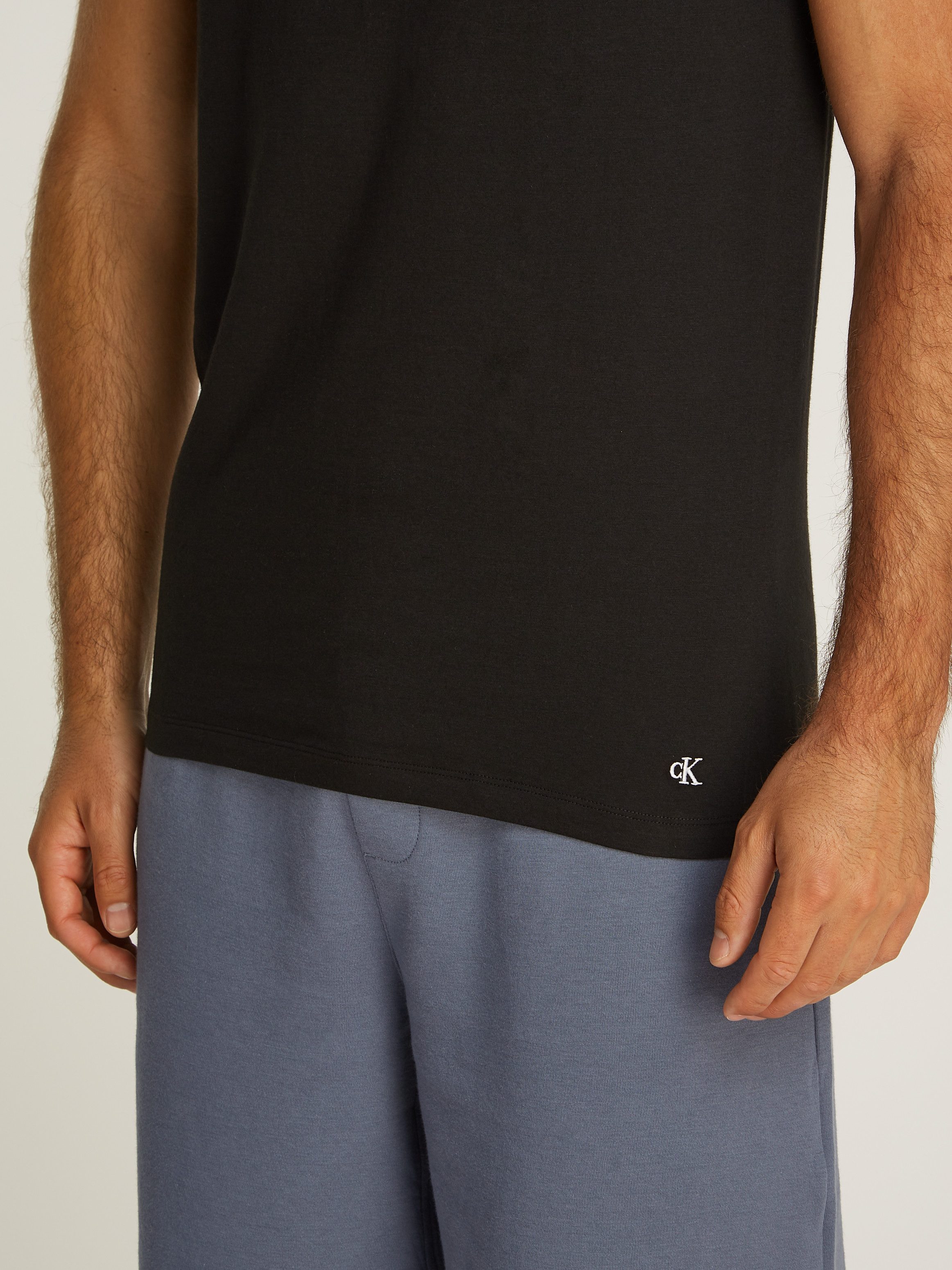 Calvin Klein T-shirt S/S CREW NECK 3PK met geborduurd logo (3-delig, Set van 3)
