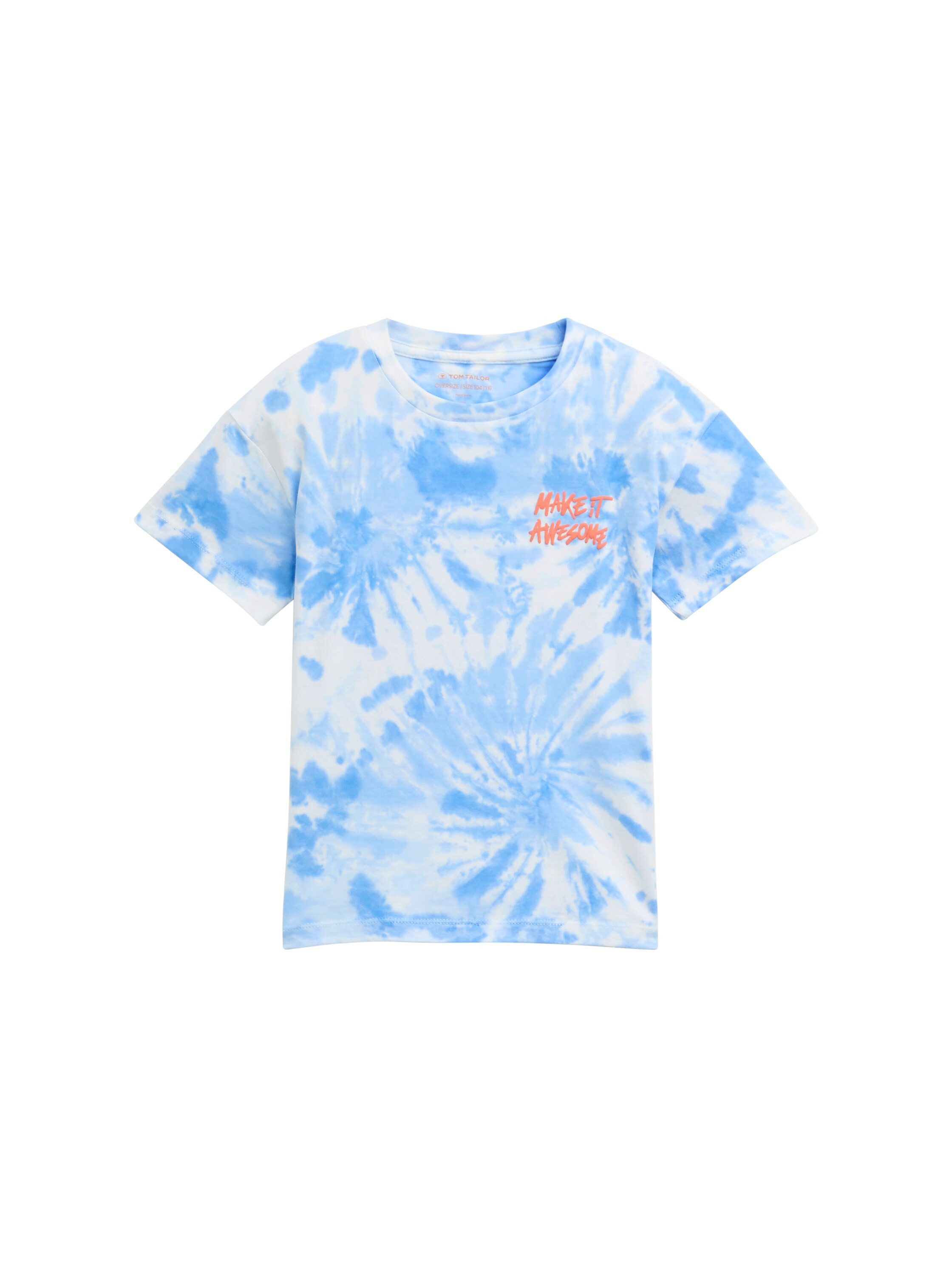 Tom Tailor T-shirt met trendy batikmotief jongens t-shirts maat 92/98 blauw