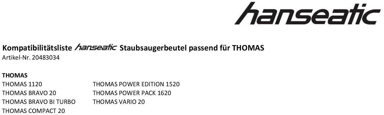 Hanseatic Stofzuigerzak HSB 14 10 stuks