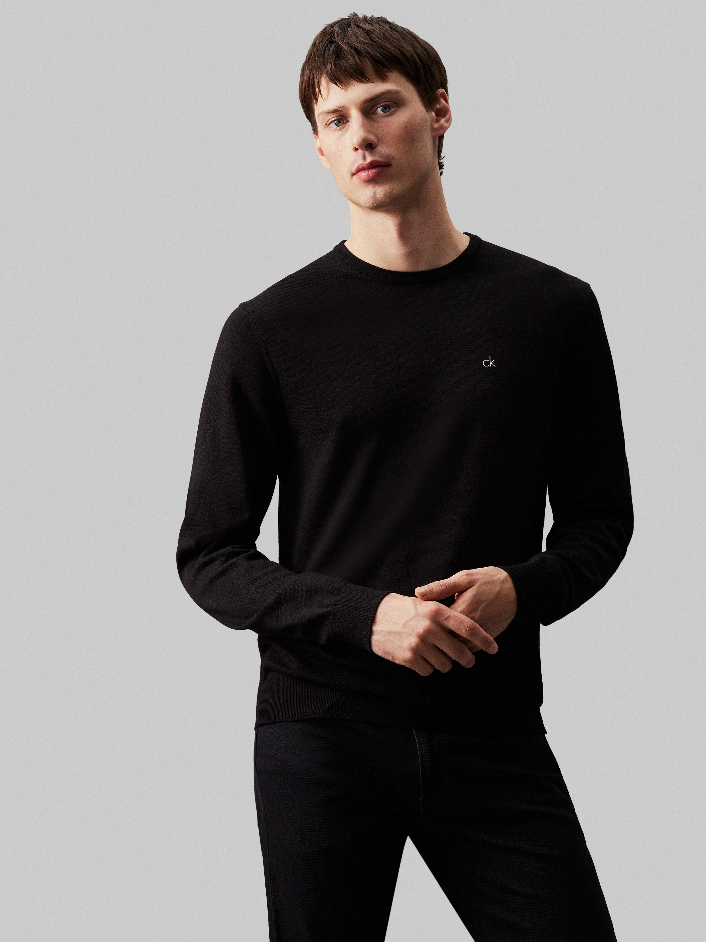Calvin Klein Trui met ronde hals COTTON SILK BLEND CN SWEATER