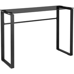 places of style sidetable simsbury tafelblad van gehard glas 0,8 cm, zwart onderstel van metaal, hoogte 80 cm zwart