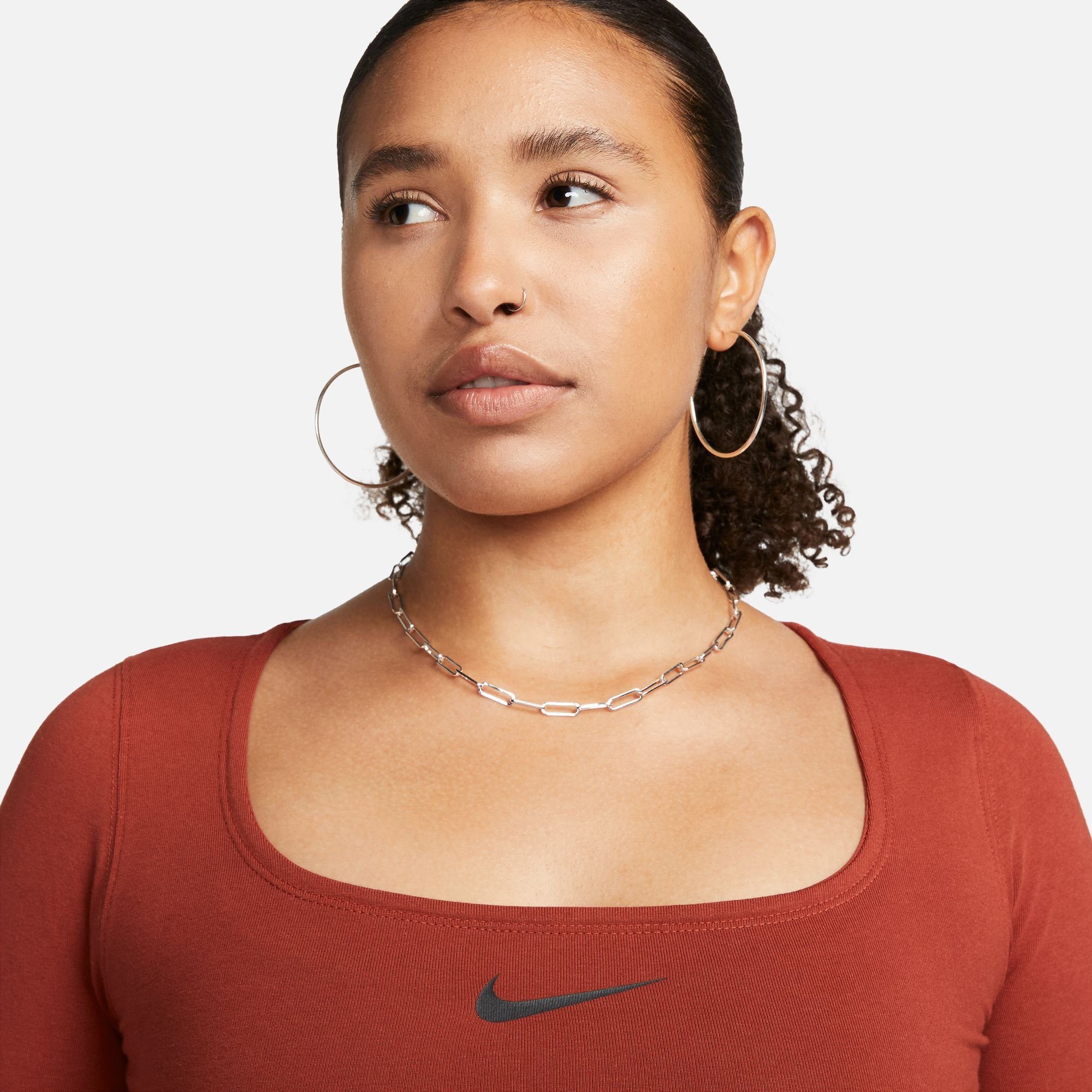 Nike Sportswear Shirt met lange mouwen W NSW LS CROP TOP SW