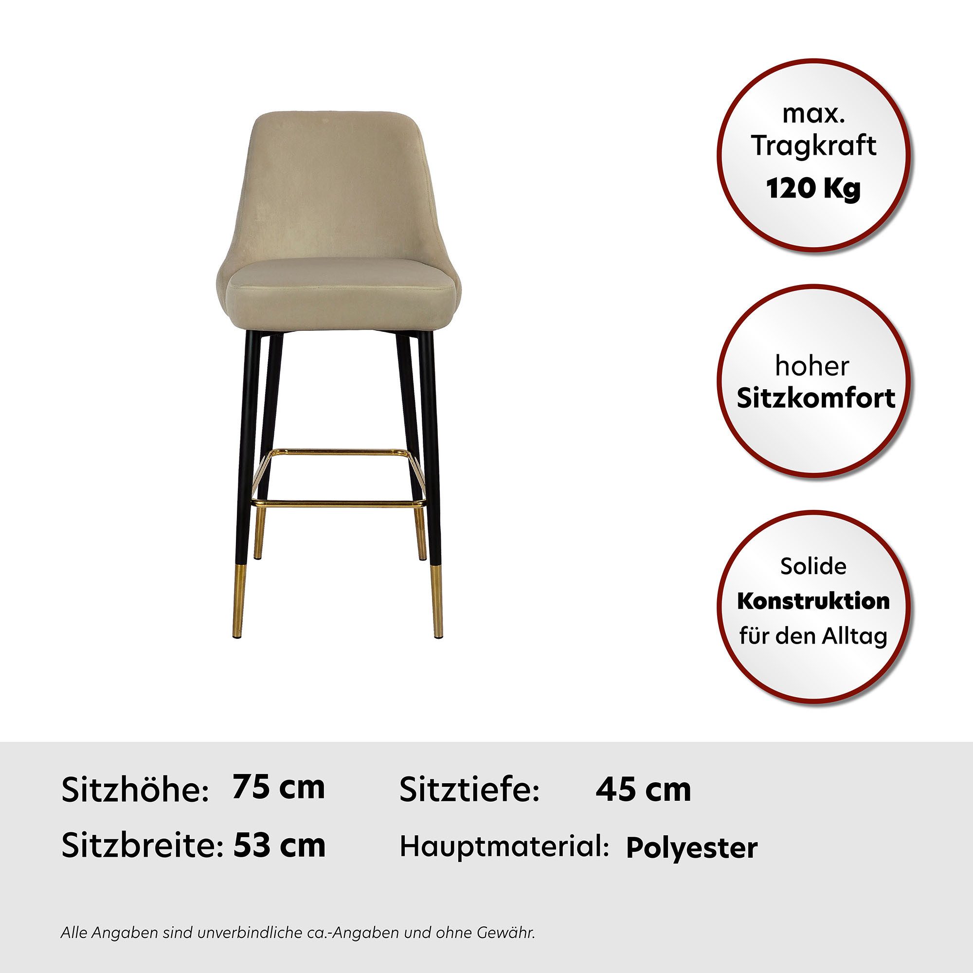 Kayoom Kinderstoel Barkruk Mojo, gestikte rugleuning modern, elegant, onopvallende moderne kleurkeuze (1 stuk)
