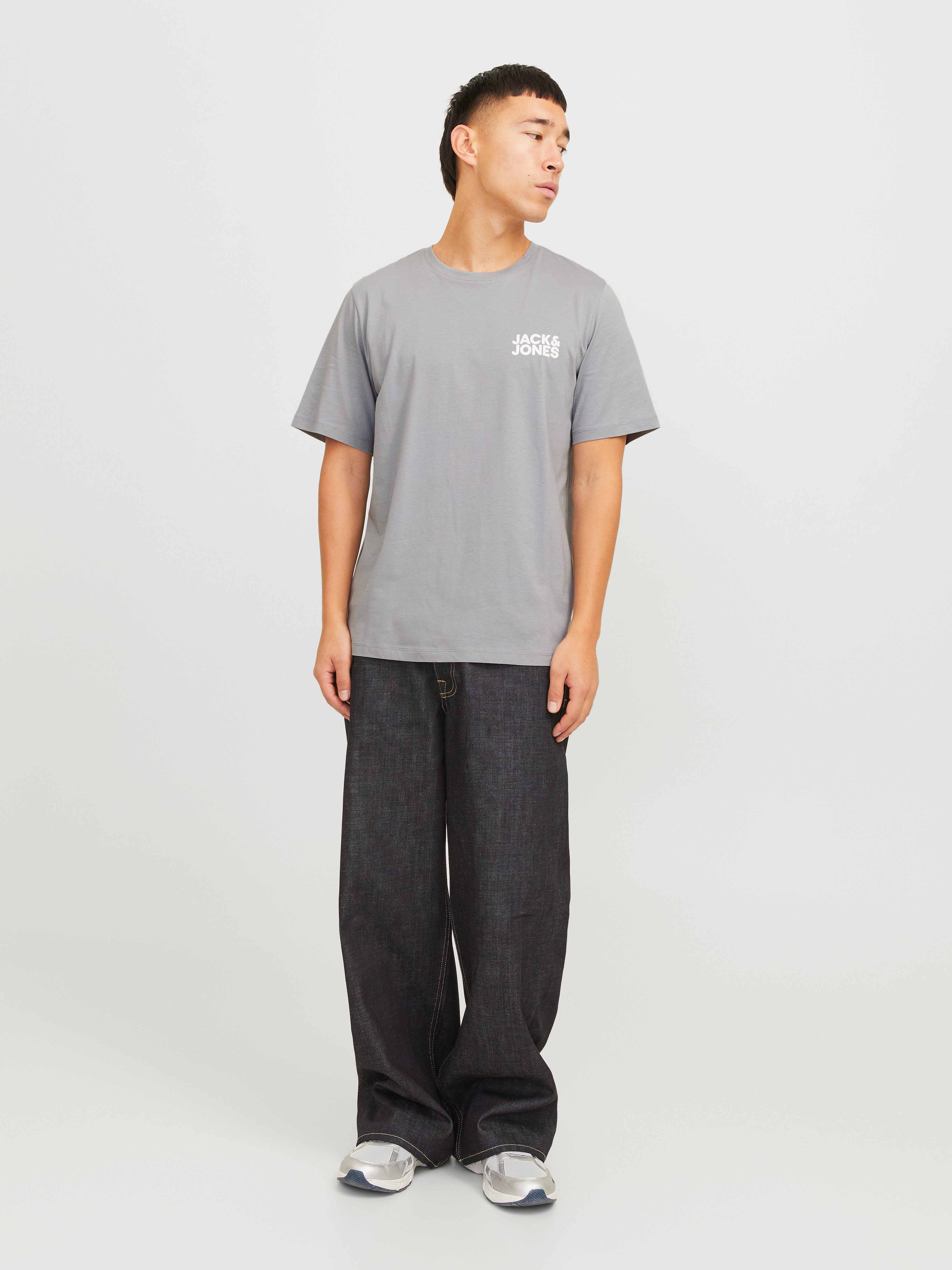 Jack & Jones Shirt met ronde hals JJECORP met logo-print en klassieke ronde hals