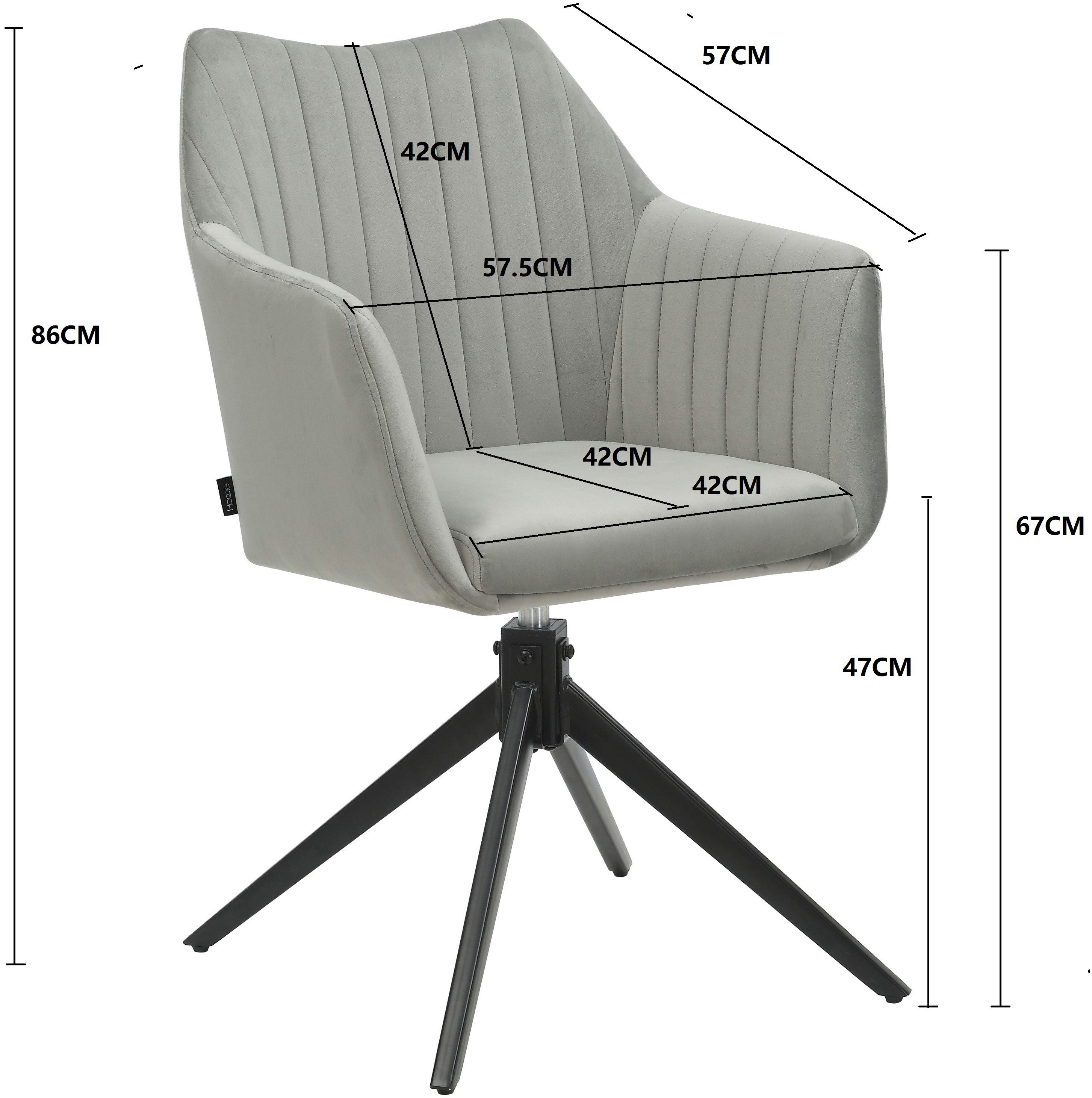 Home affaire Eetkamerstoel TAMPAST1, TOPSELLER! met draaifunctie 360 graden (set, 2 stuks)