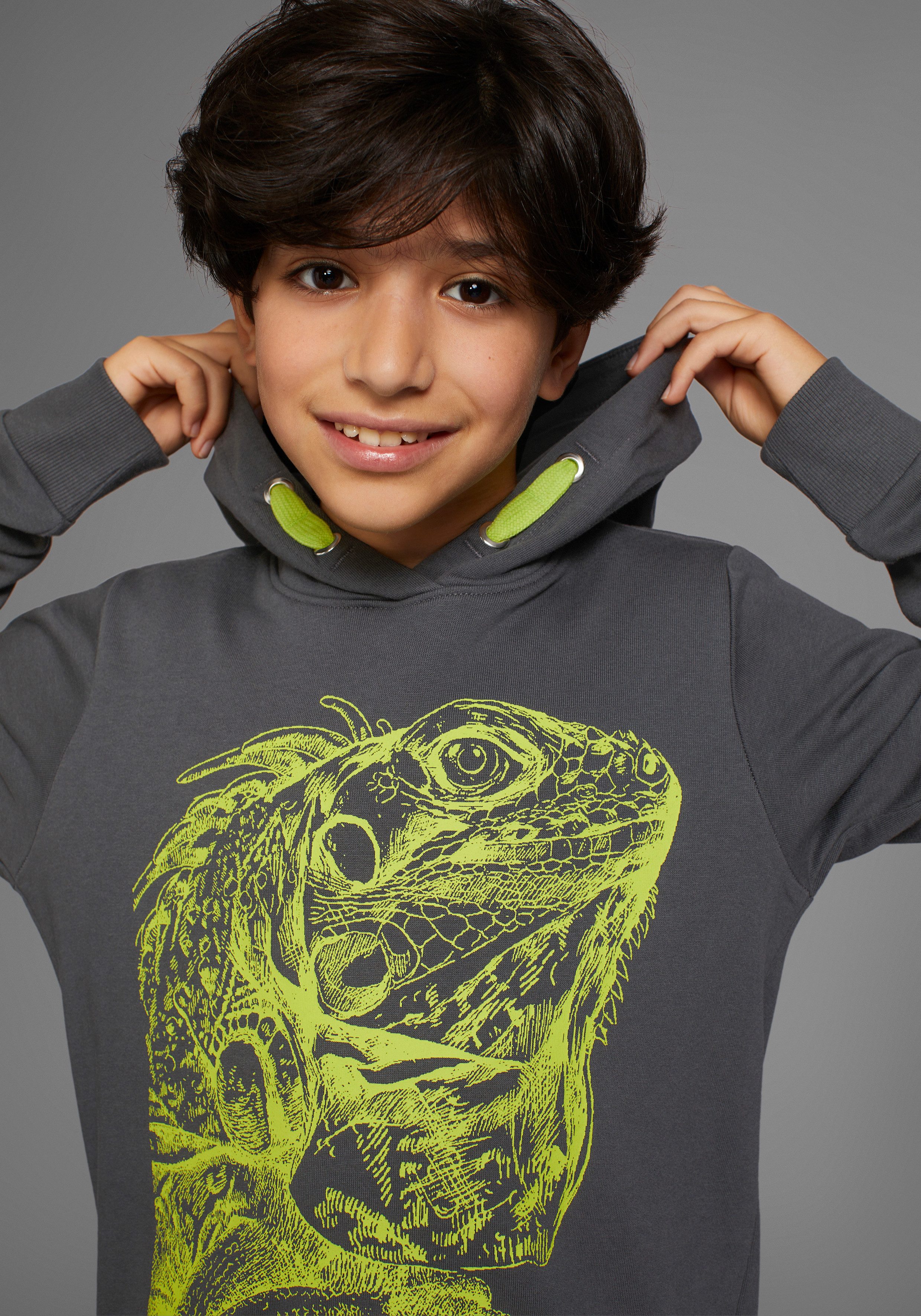 KIDSWORLD Hoodie GECKO leuk dierenmotief