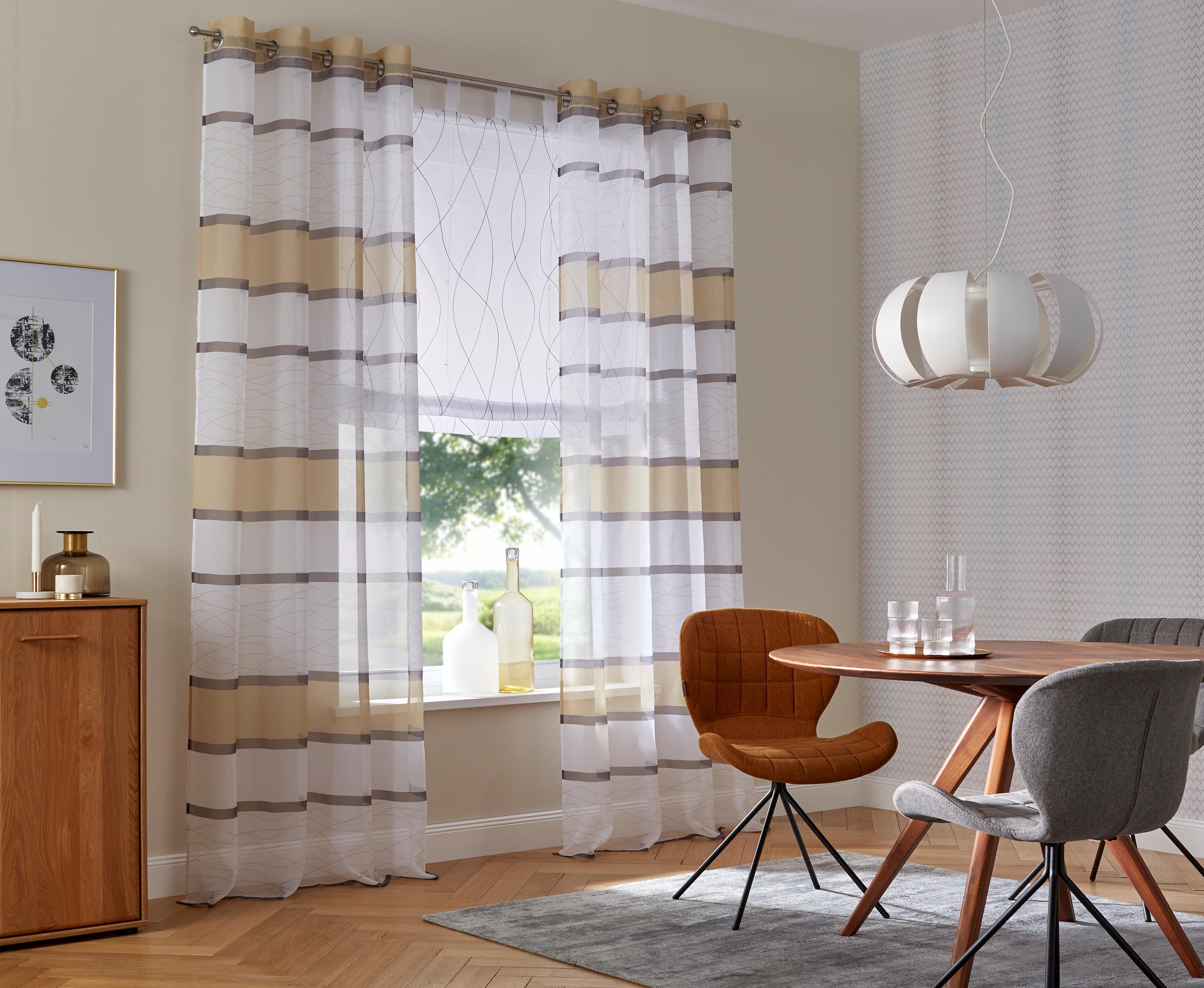 my home Romeins rolgordijn Jay Transparant, voile, polyester (1 stuk)