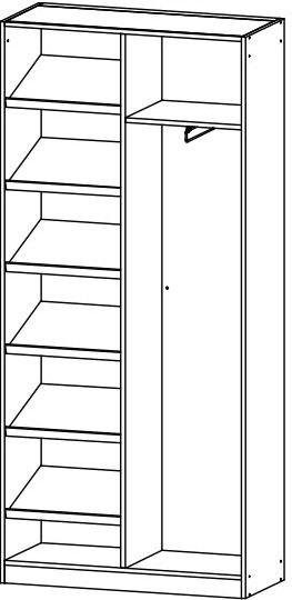 rauch Kledingkast Garderobe Draai-deurskast Kledingkast Kast Schoenenkast MINOSA Breedte 91 cm, uitschuifbare kledingstang 6 schoenenplanken MADE IN GERMANY