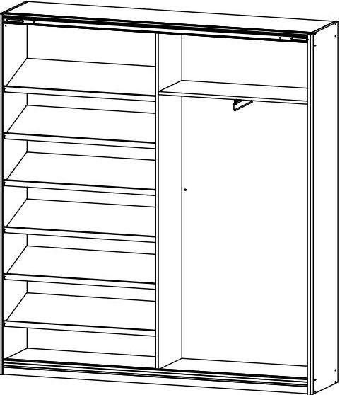 rauch Kledingkast Garderobe Draai-deurskast Kledingkast Kast Schoenenkast MINOSA Breedte 181 cm, uitschuifbare kledingstang, 6 schoenenplanken MADE IN GERMANY