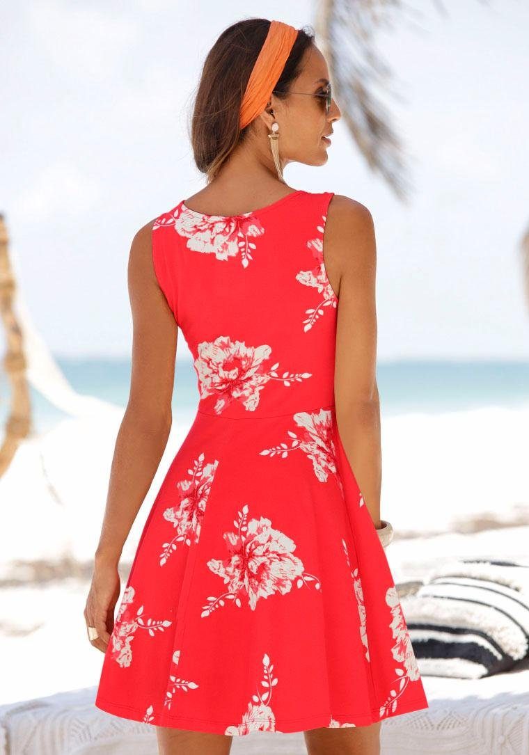 Beachtime Strandjurk met bloemenprint, mini jurk, katoenen zomerjurk