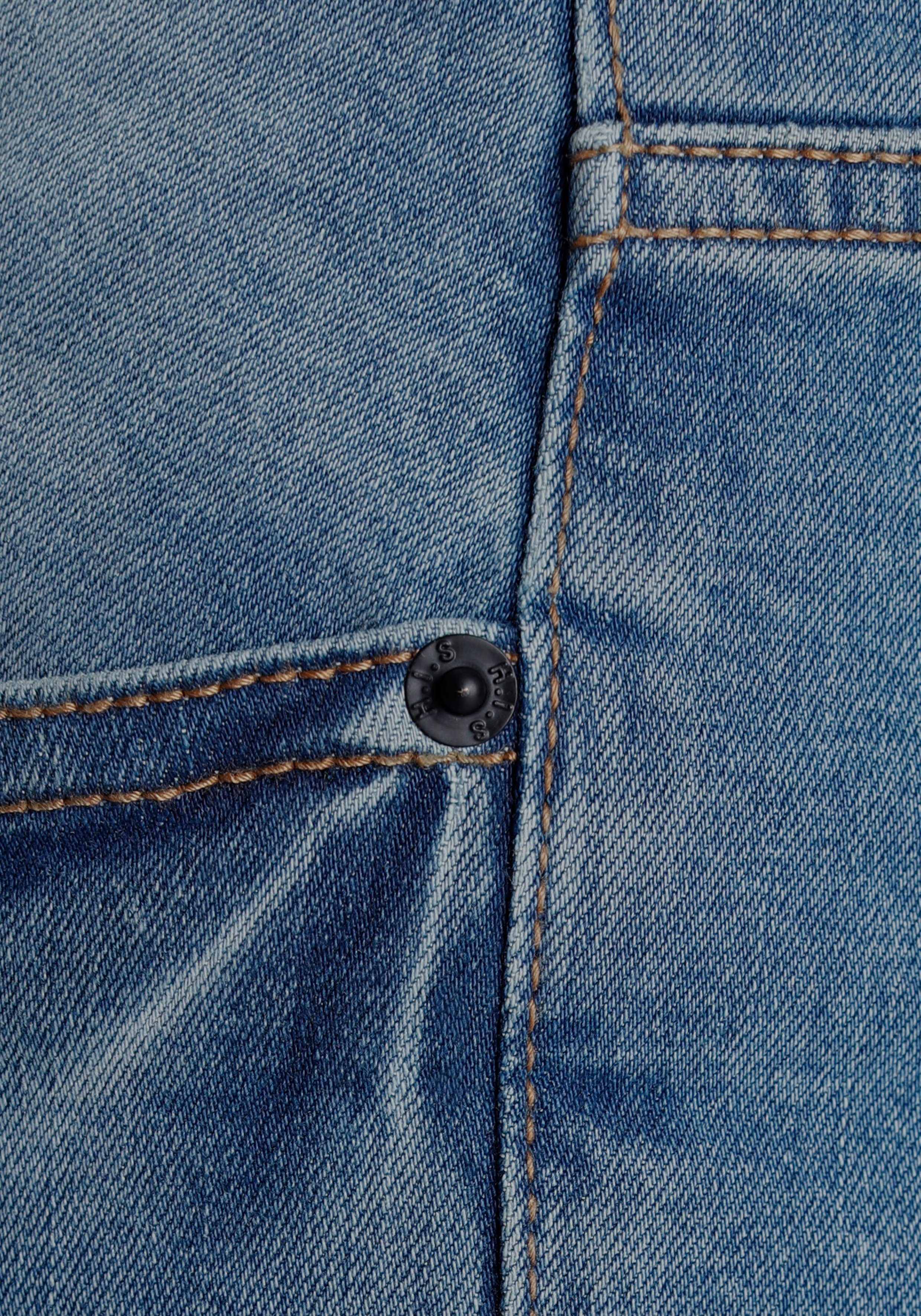 H.I.S Jeansshort DEYO rechte snit, used-wassing, lage taille