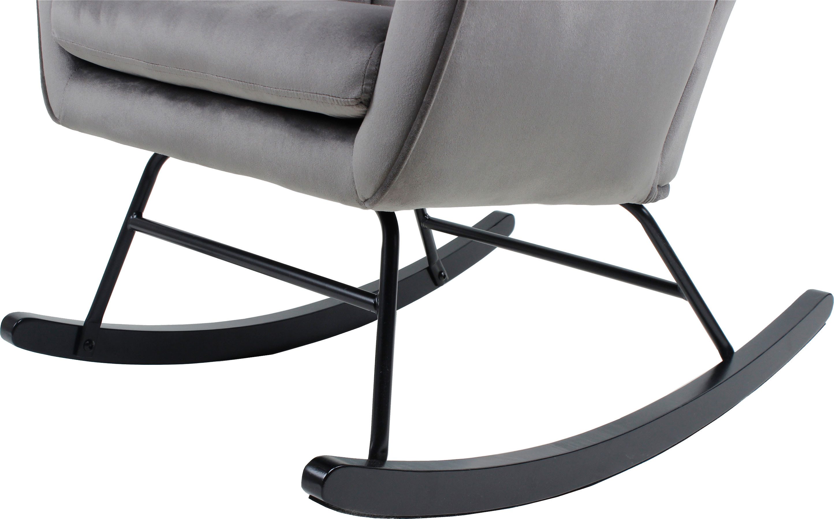 Kayoom Schommelstoel Bryana 125, Relaxstoel om te schommelen, metalen frame met houten slede (1 stuk)
