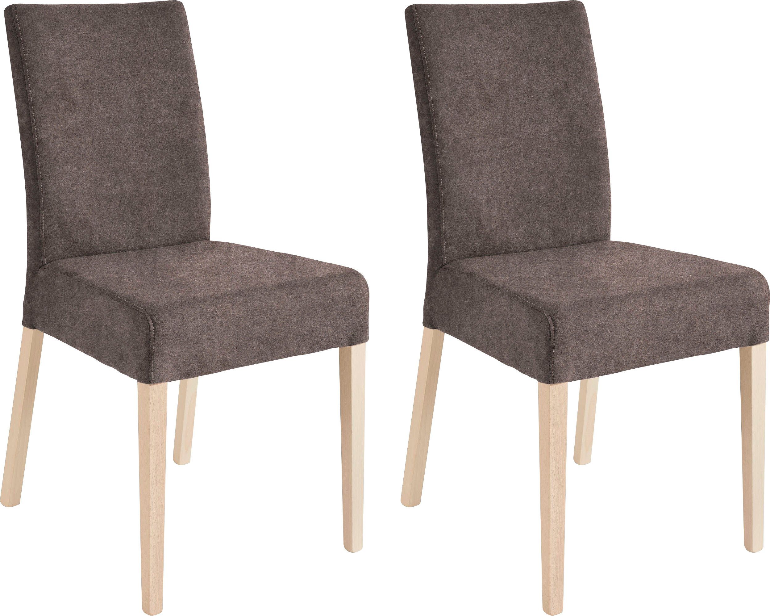 Home affaire Stoel met 4 poten Umag Zacht verdikte zitting en rugleuning (set, 2 stuks) gestoffeerde stoelen bruin
