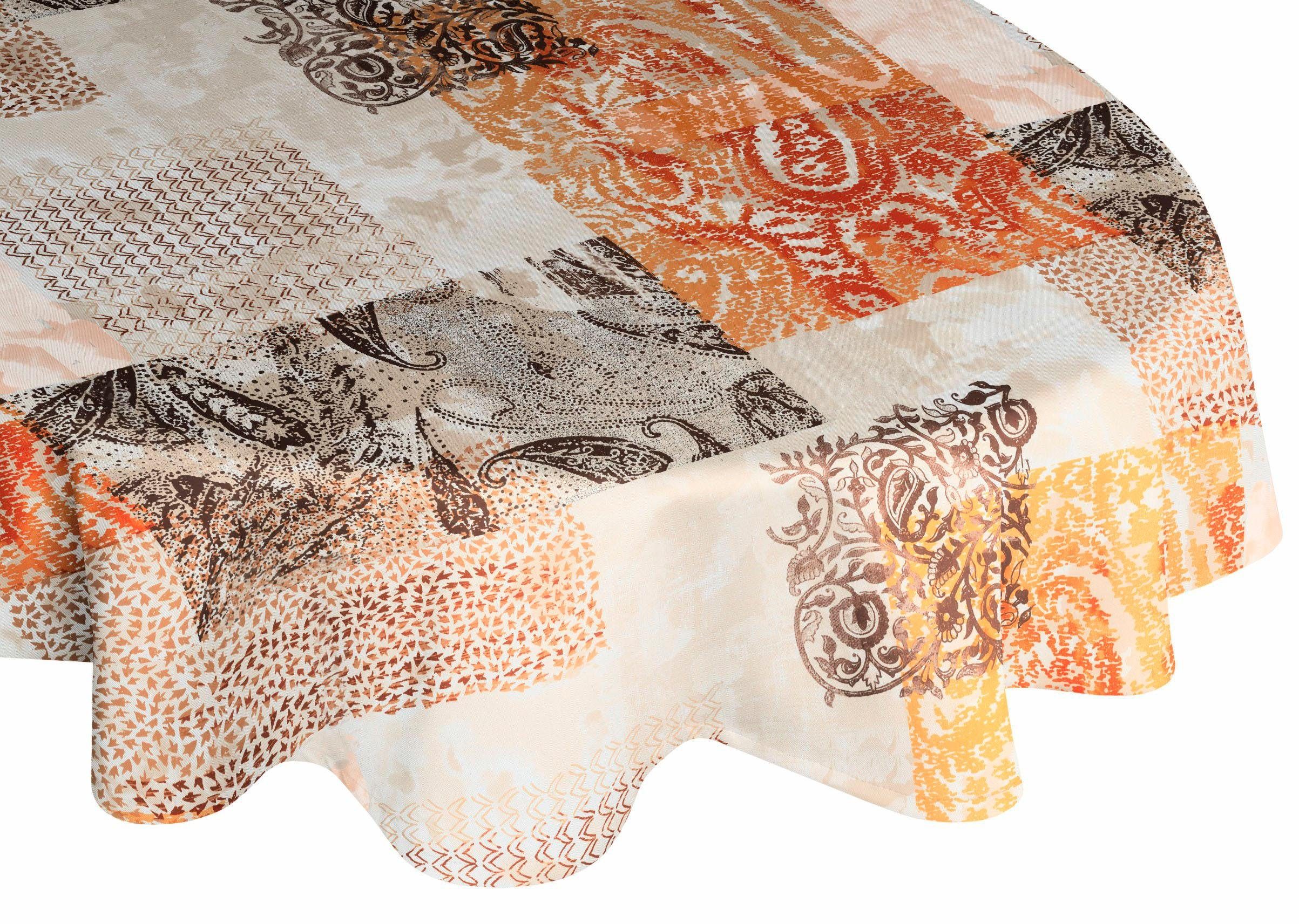 Wirth Tafellaken Jolanda (1 stuk) tafelkleden maat 1 (130x190 cm) oranje