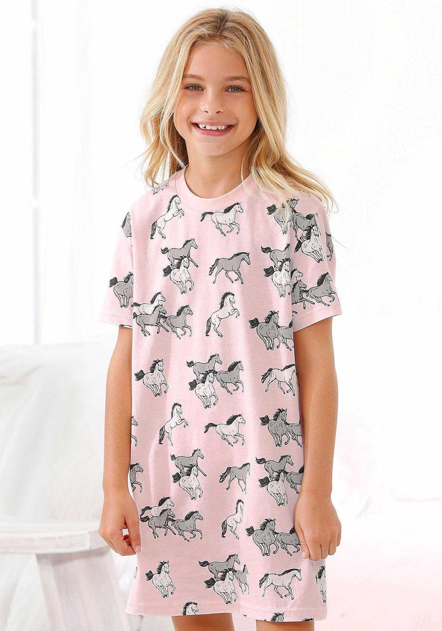 petite fleur Nachthemd met all-over paarden-print