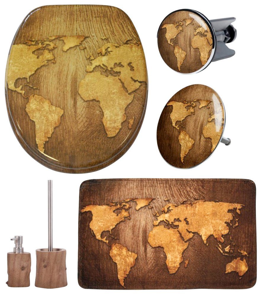 Sanilo Sets badkameraccessoires World Map (complete set, 6-delig)