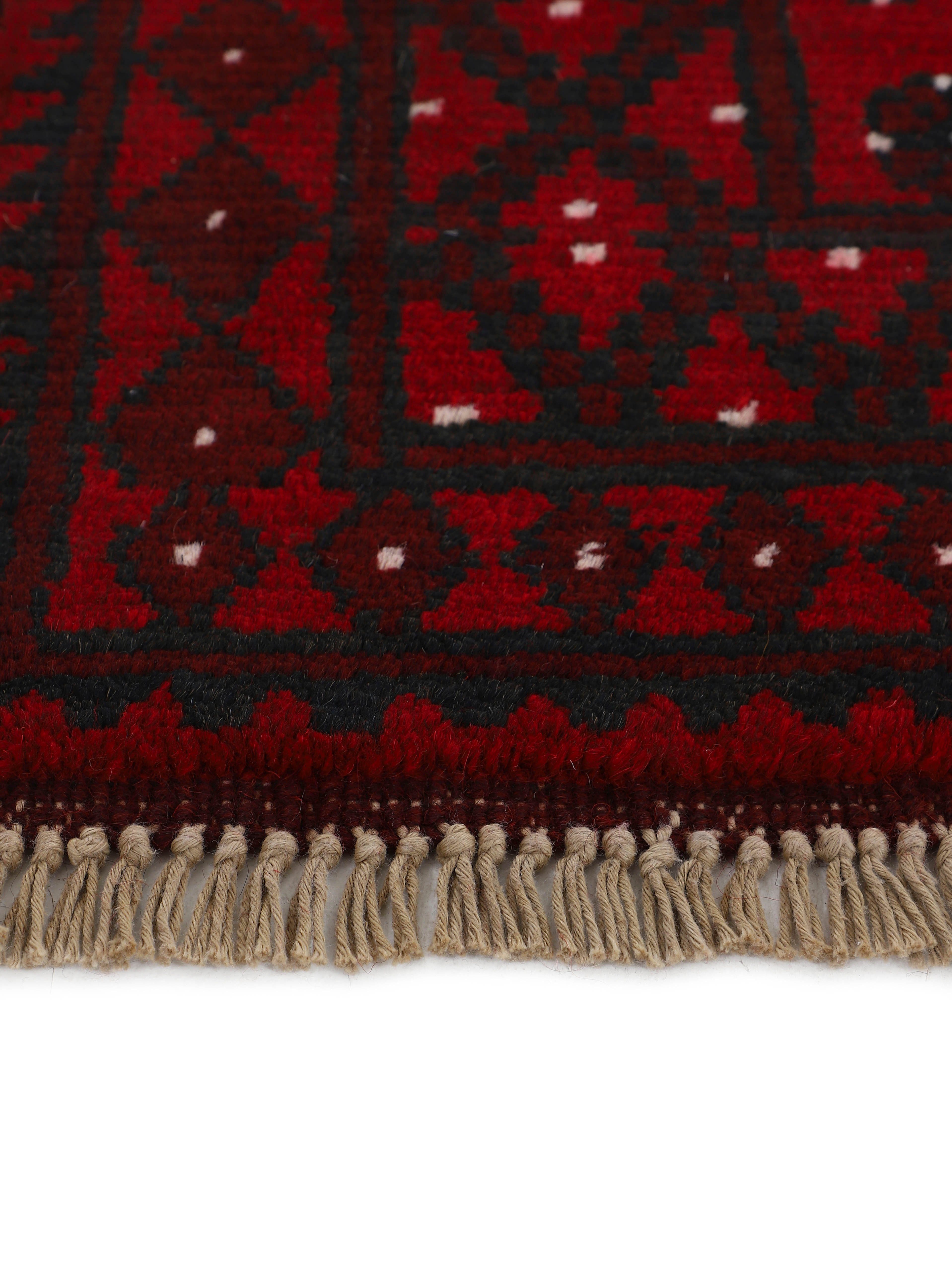 Woven Arts Oosters tapijt Afghan Akhche Bokhara zuiver scheerwol voor een warm omgevingsklimaat, met de hand gemaakt