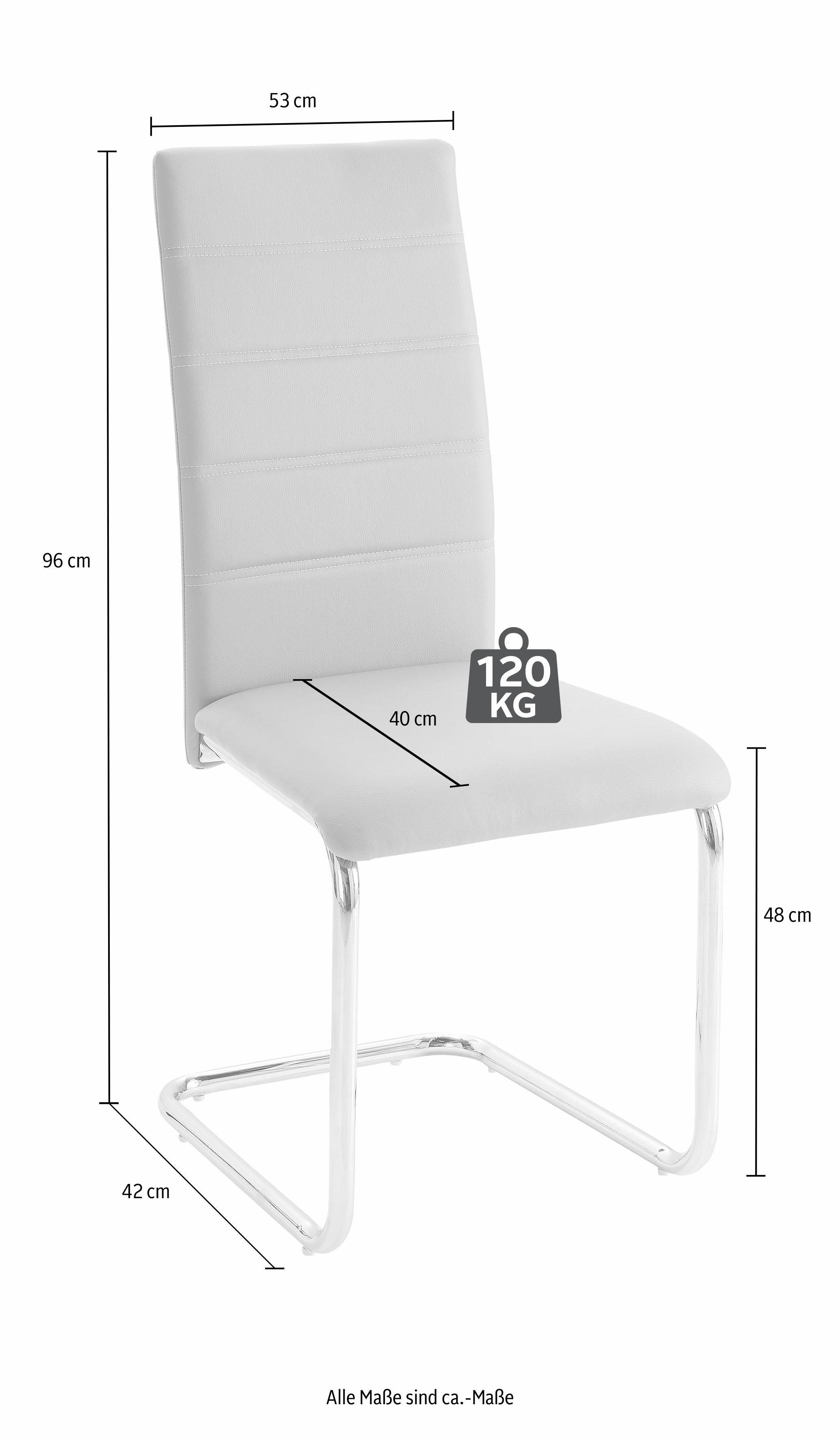 INOSIGN Eethoek Normadora met glazen tafel, vrijstaande stoel belastbaar tot 120 kg (set, 5-delig)