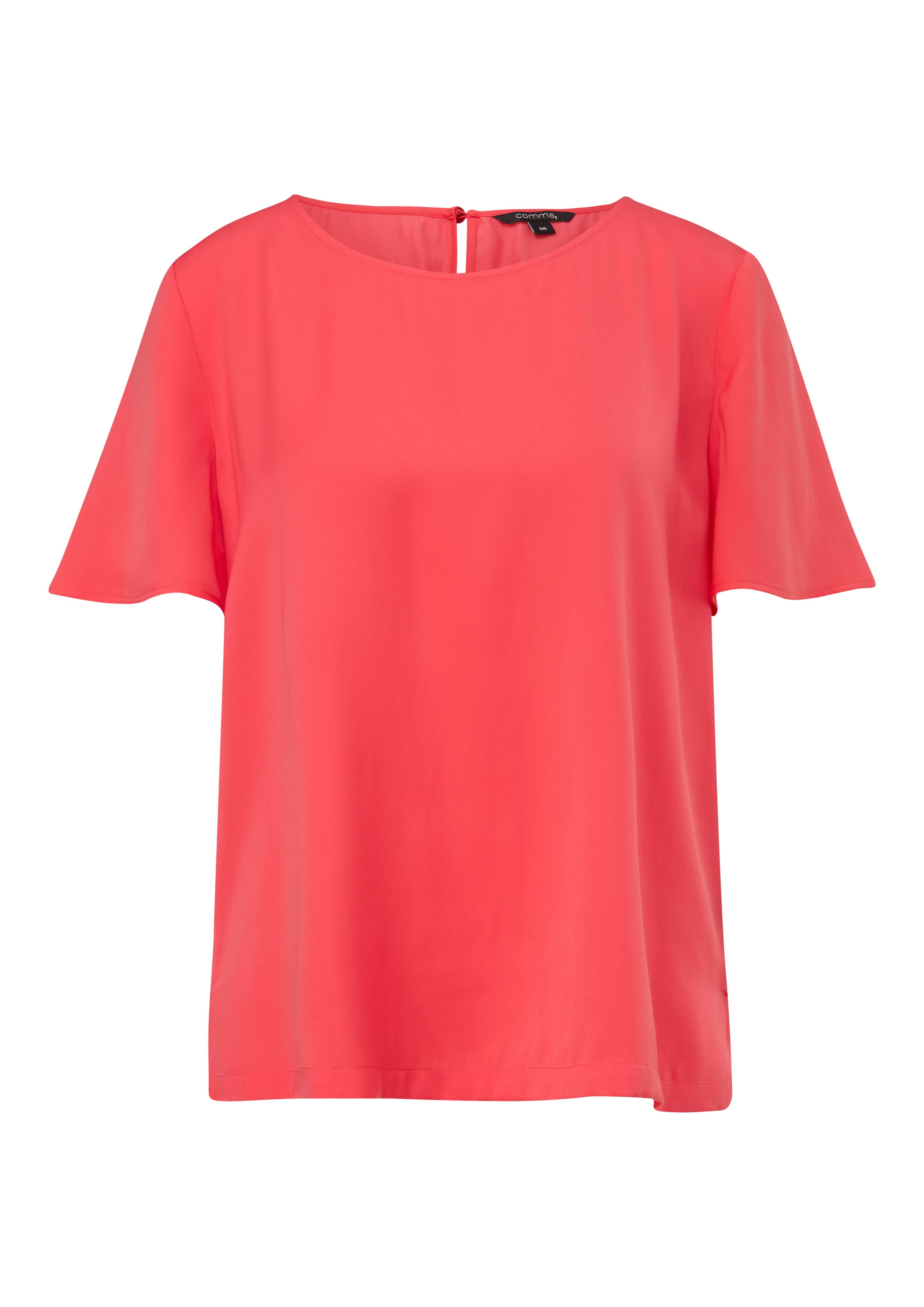Comma Satijnen blouse met cut-out en knop in de nek