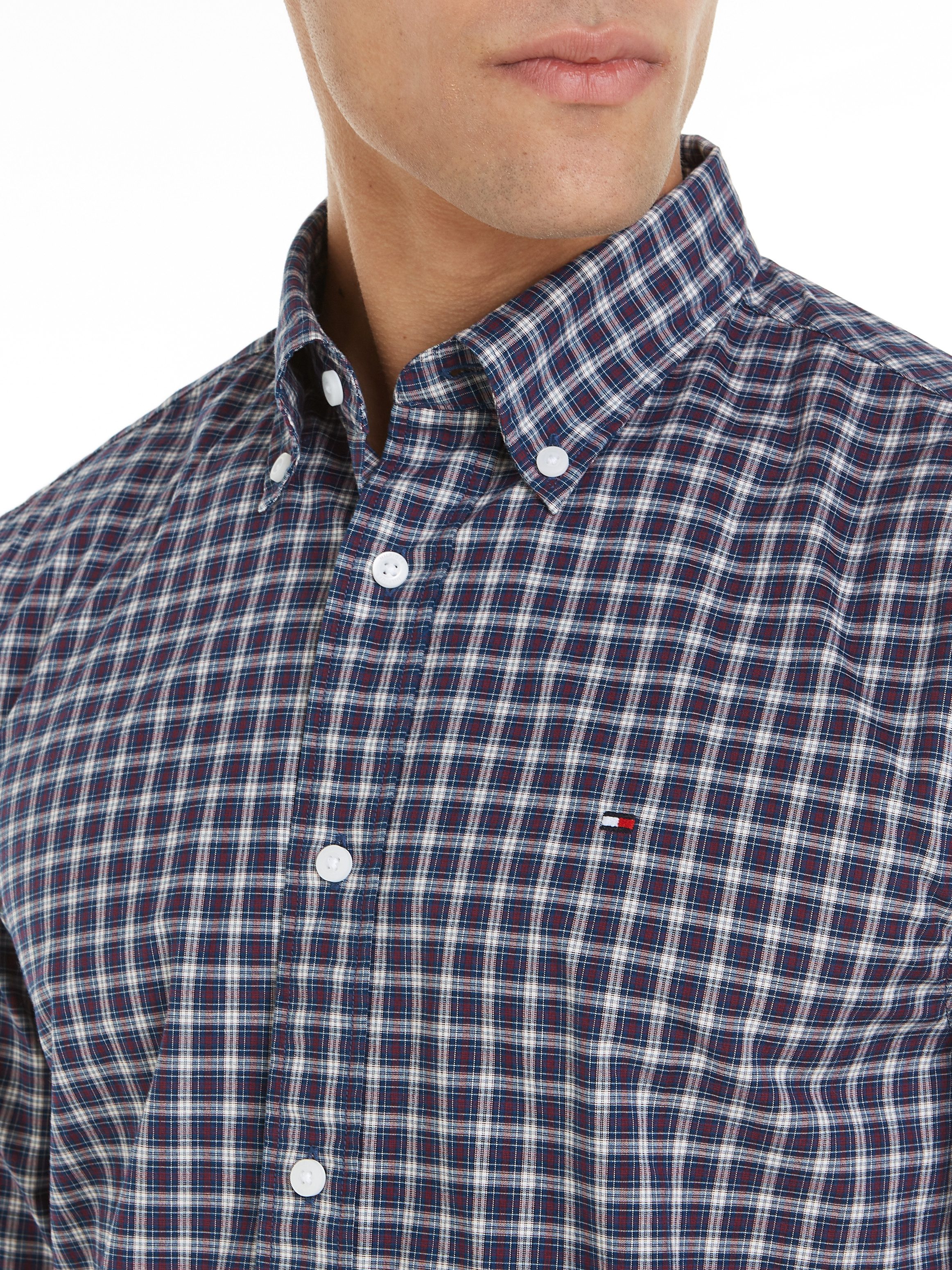 Tommy Hilfiger Overhemd met lange mouwen FLEX POPLIN MINI TARTAN RF SHIRT