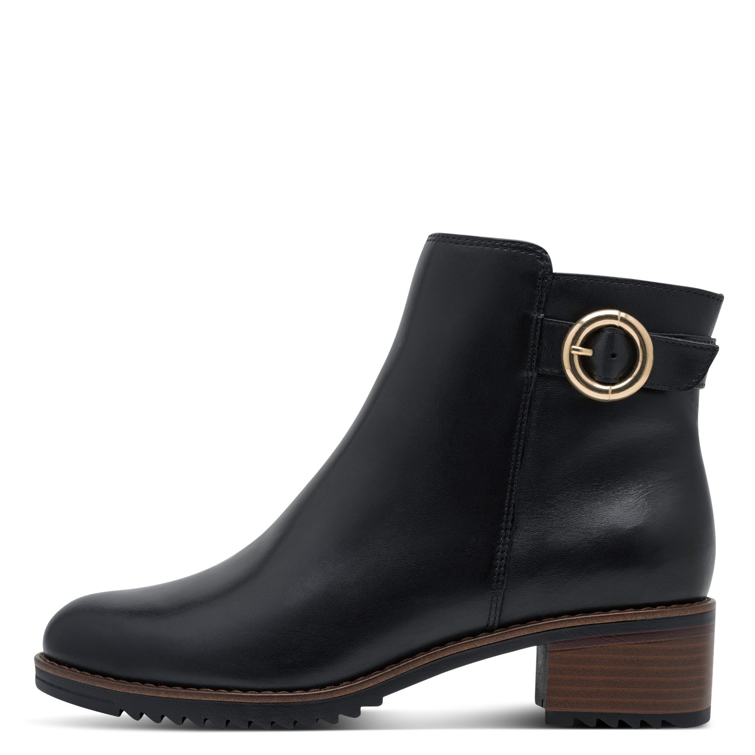 Marco Tozzi Laarsjes , blokhak, business schoen met praktische binnenritssluiting