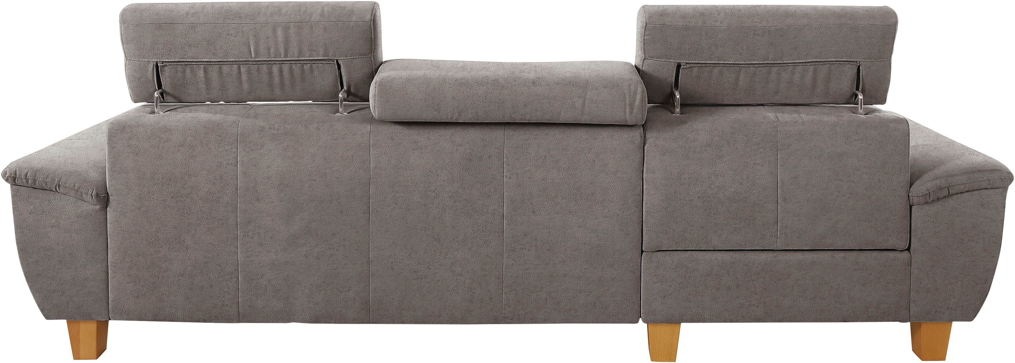 exxpo - sofa fashion Hoekbank Enya, uitgebreide afwerking, hoog zitcomfort, comfortabel, L-vorm inclusief verstelbare hoofdsteun, naar keuze met slaapfunctie en bedkist