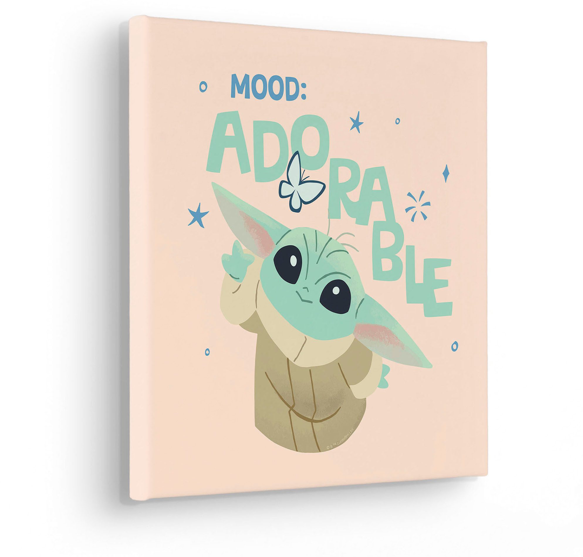 Komar Artprint op linnen The Mandalorian Little Grogu Adorable - afm. 30 x 30 cm (1 stuk)