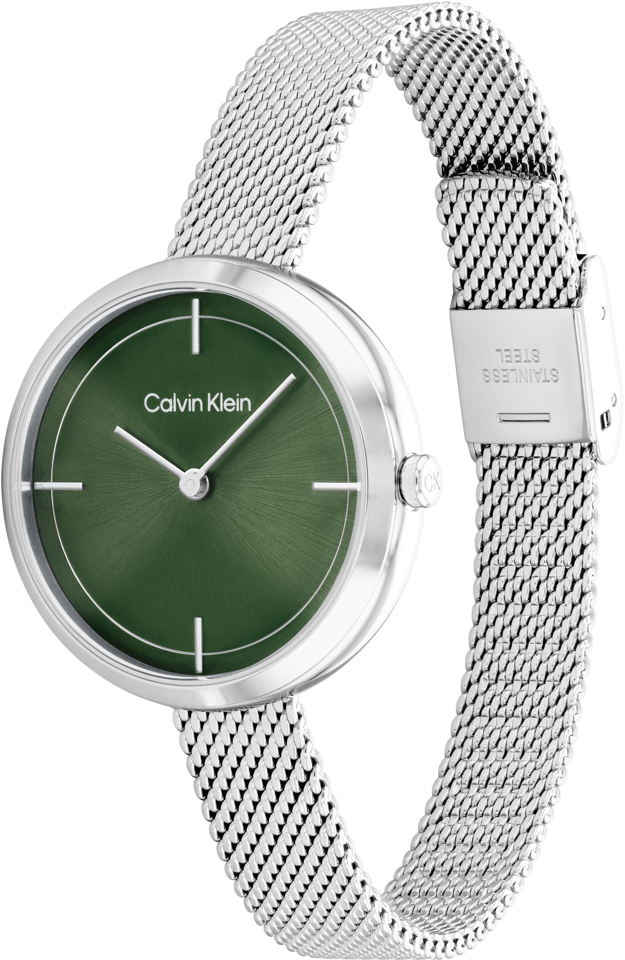 Calvin Klein Kwartshorloge ICONIC MESH Polshorloge, dameshorloge, mineraalglas, roestvrijstalen armband