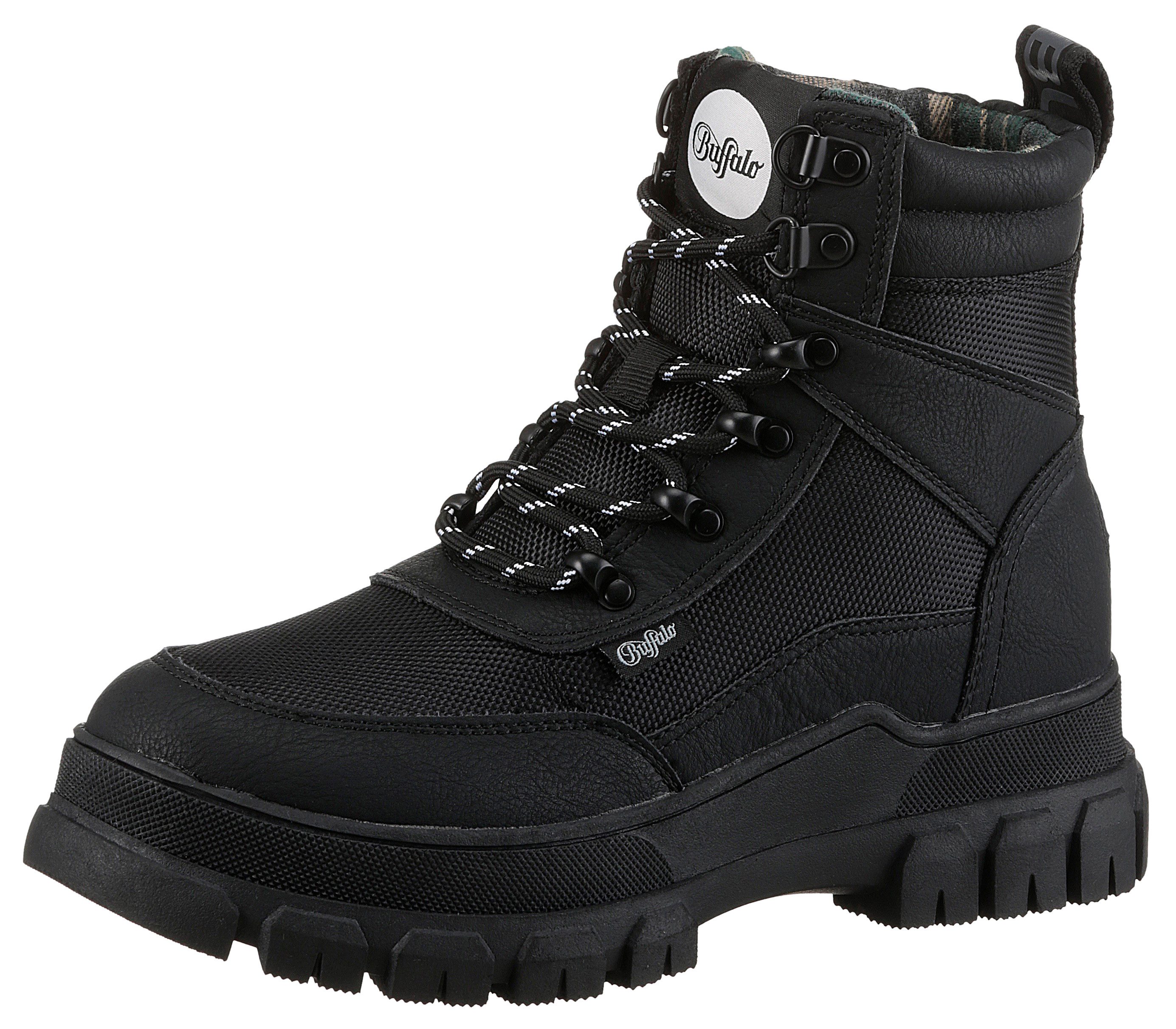 Buffalo Veterschoenen NOVA COM VEGAN enkellaars, high top sneaker, plateau hak, met memory foam