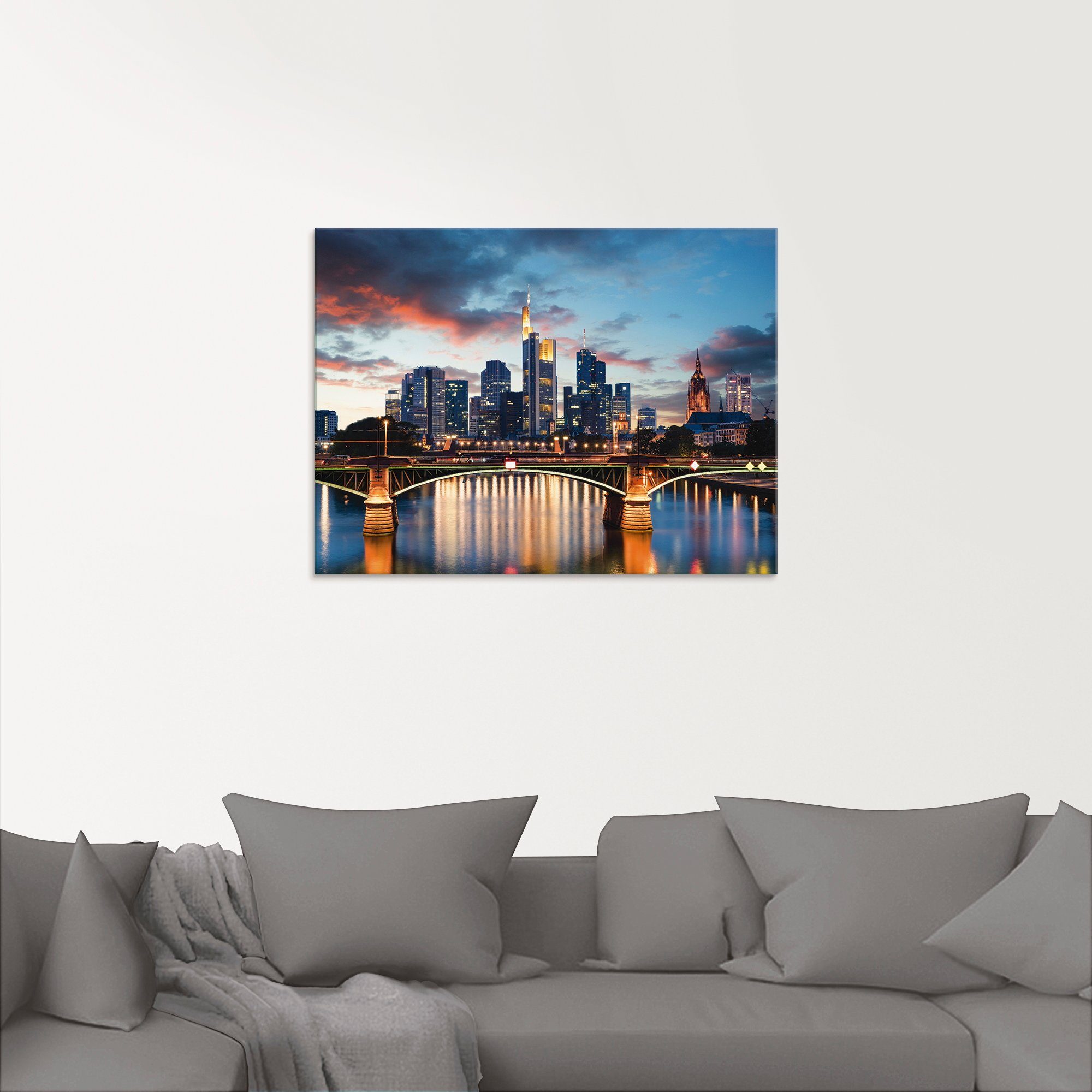 Artland Print op glas Frankfurt am Main Skyline II