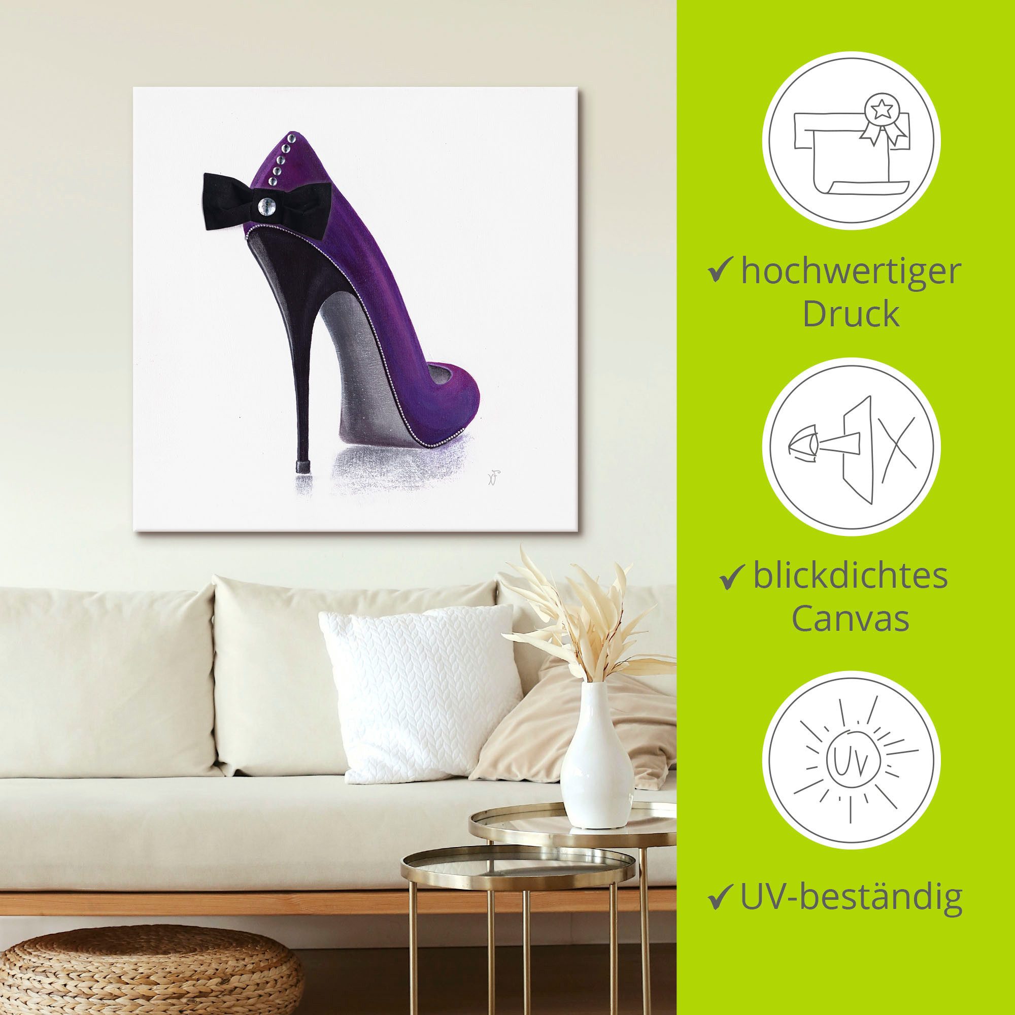Artland Artprint op linnen Damesschoenen - violet model