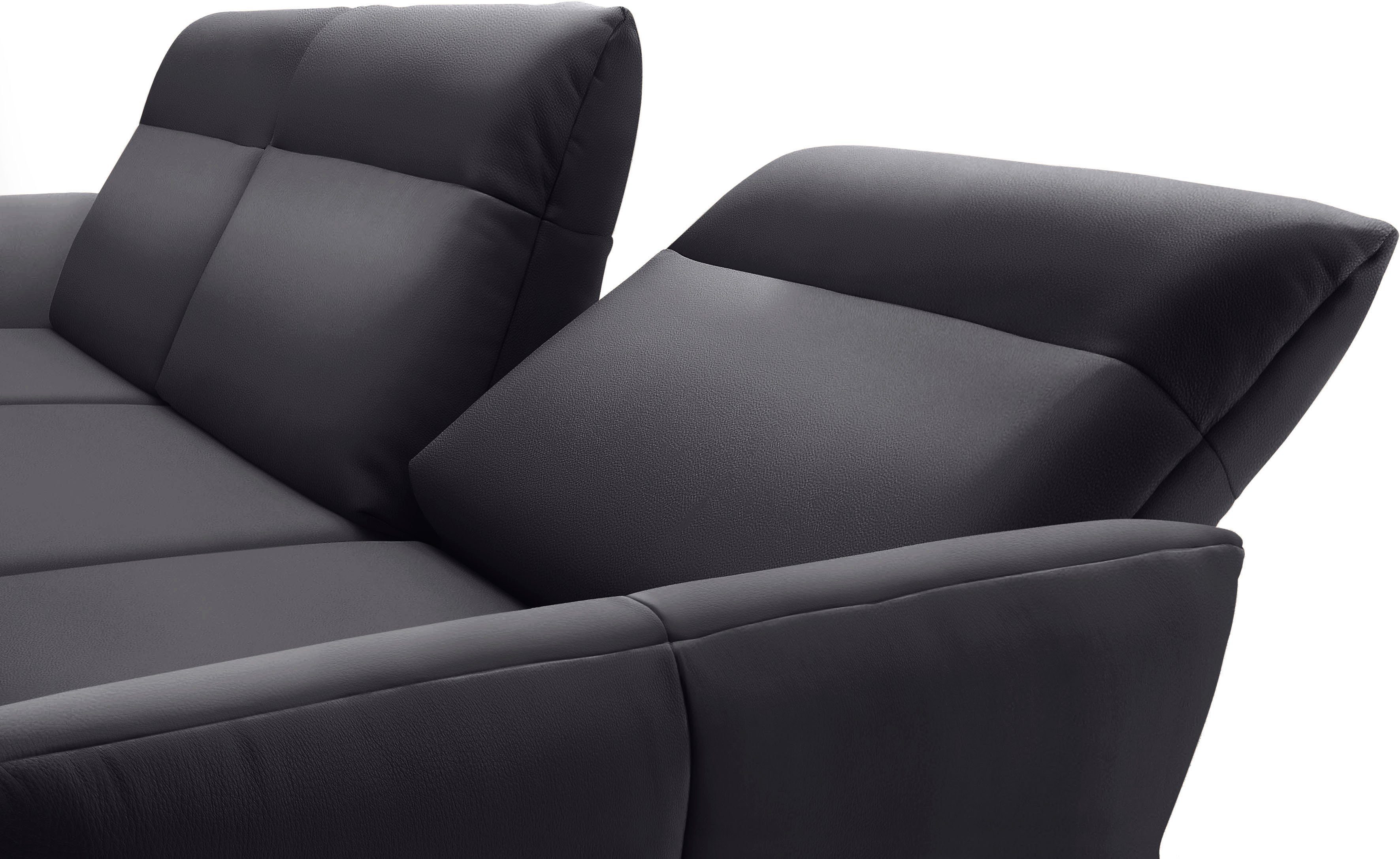 Creation BY ROLF BENZ Hoekbank CR.460 Sokkel in walnotenhout, onderstel in umbra grijs, breedte 298 cm