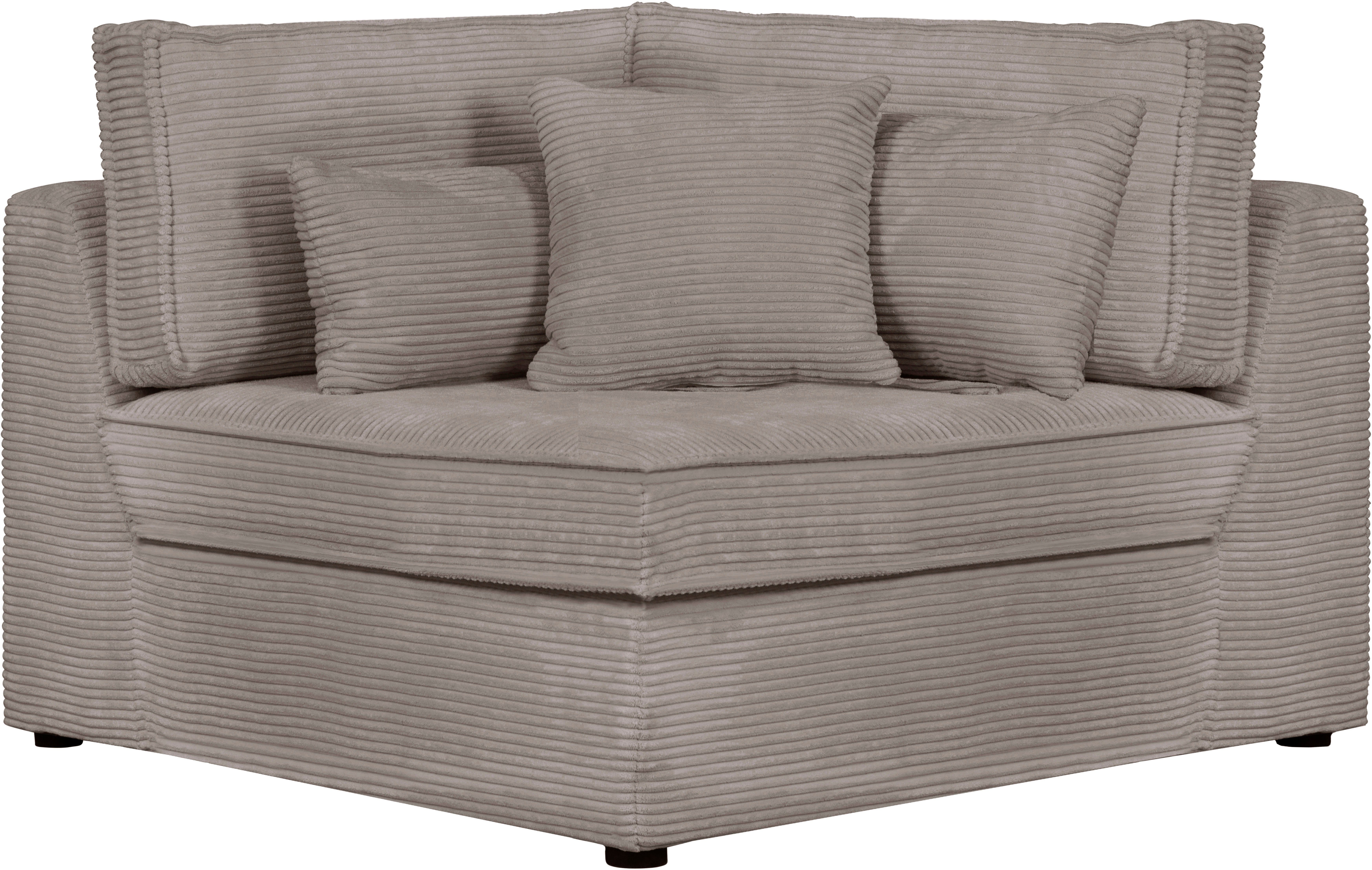RAUM.ID Bank-hoekelement Enid Deel van een modulaire bank, stevig zitcomfort, ook in breedribcord