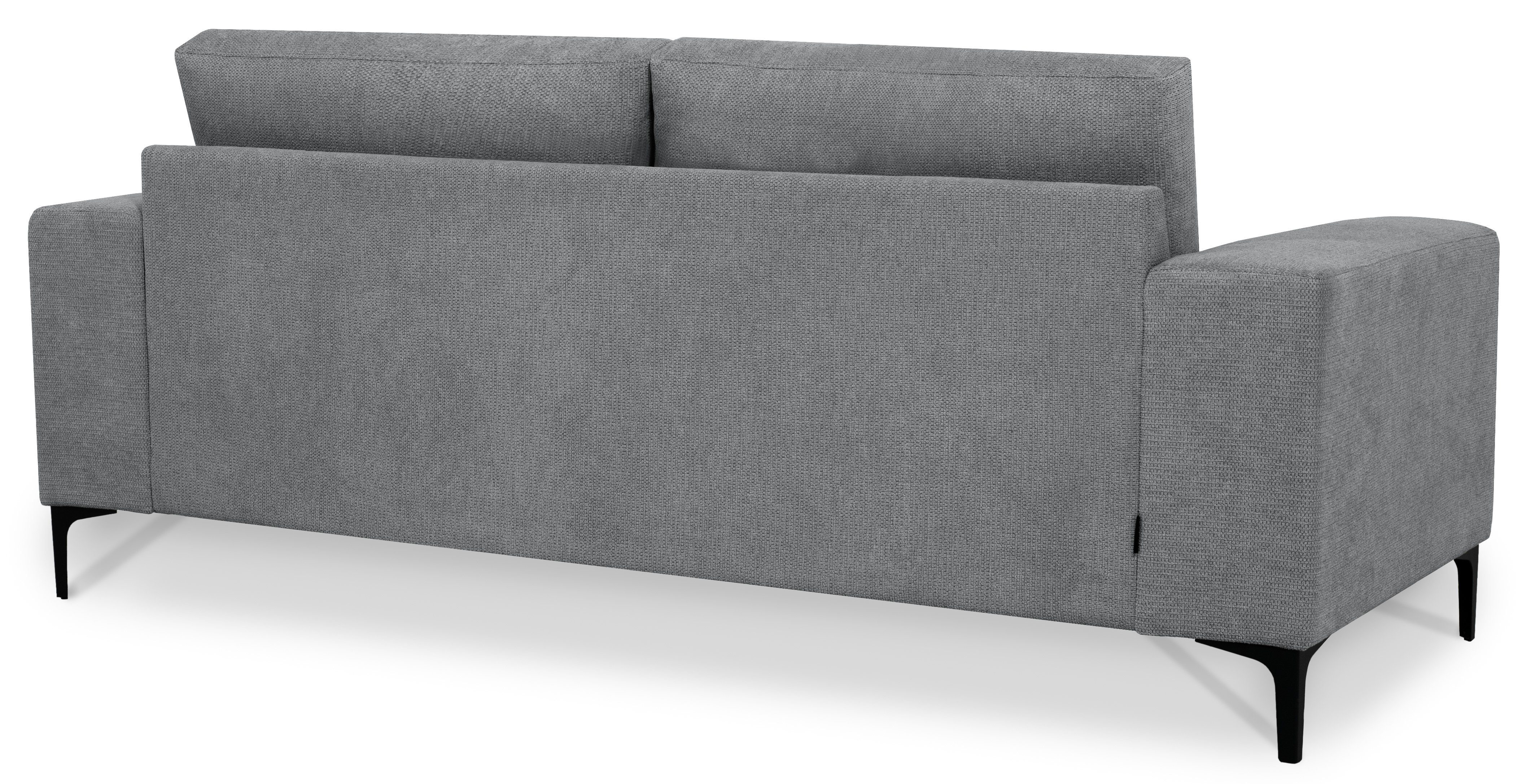 Places of Style 2-zitsbank Xander Breedte 164 cm, weefstof, softtouch chenille, zwarte metalen poten