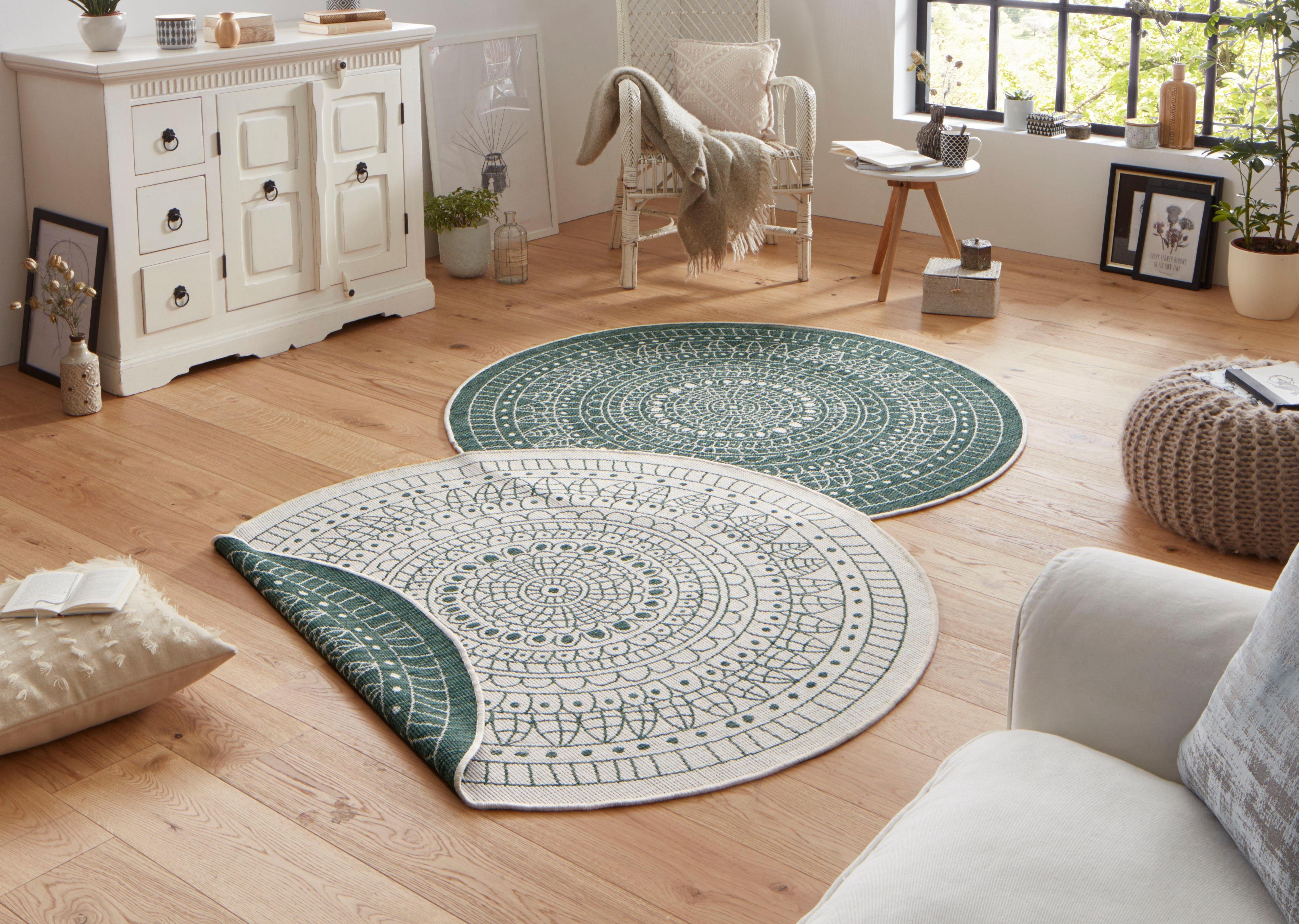 NORTHRUGS Vloerkleed Porto tweezijdig te gebruiken kleed Geschikt voor binnen en buiten, weerbestendig, balkon, tuin, woonkamer, waterbestendig