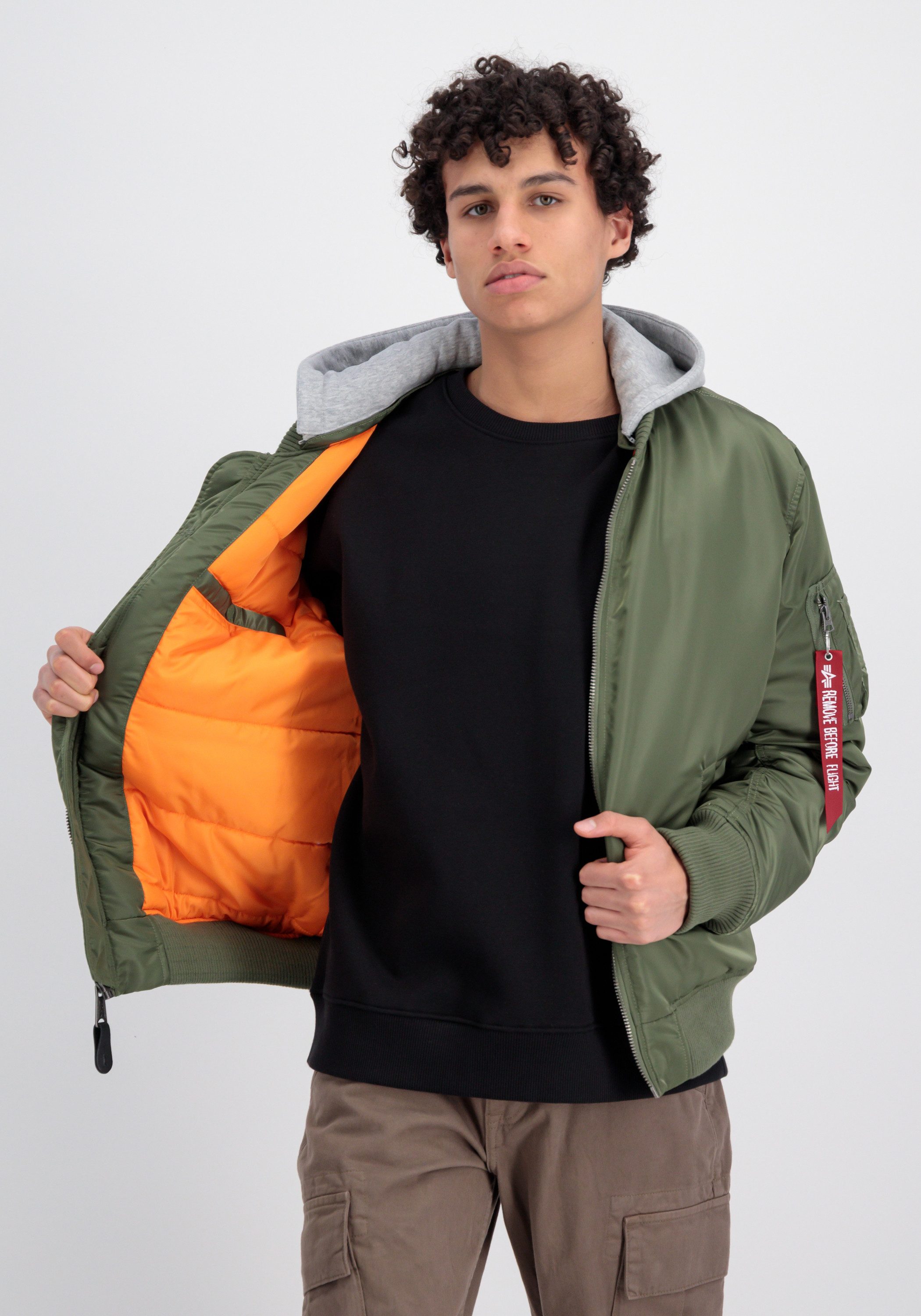 Alpha Industries Bomberjack MA-1 Zip Hood Back EMB