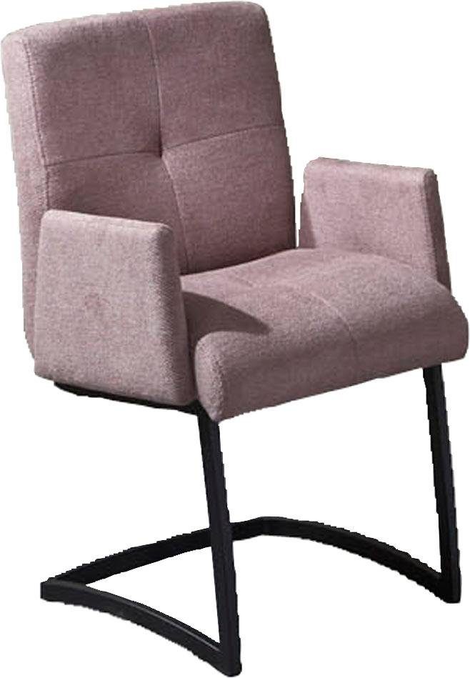 exxpo - sofa fashion Vrijdragende stoel Affogato met comfortabele armleuningen aantrekkelijke kruisnaad in de rugleuning zweefstoelen paars