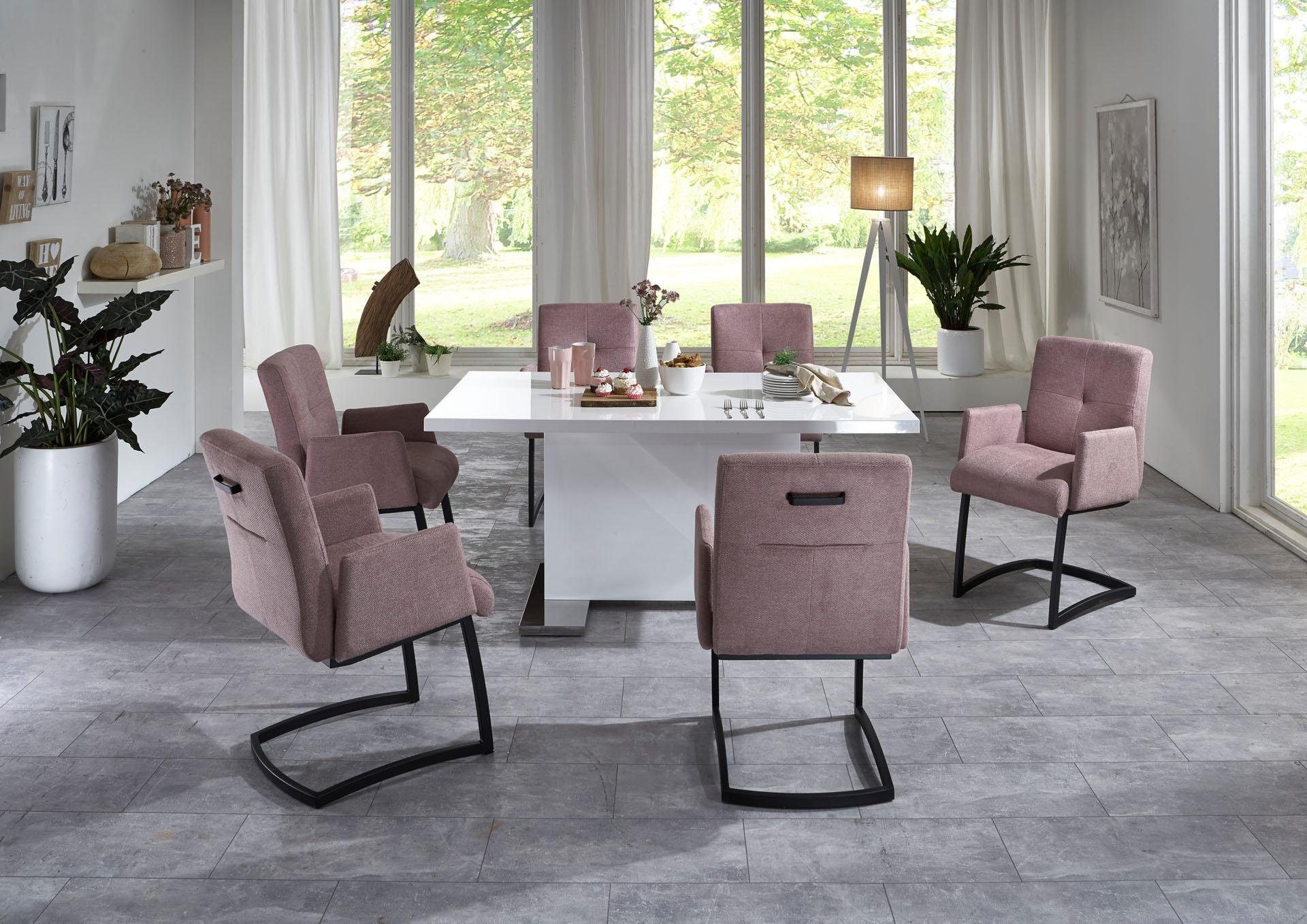 exxpo - sofa fashion Vrijdragende stoel Affogato met comfortabele armleuningen aantrekkelijke kruisnaad in de rugleuning