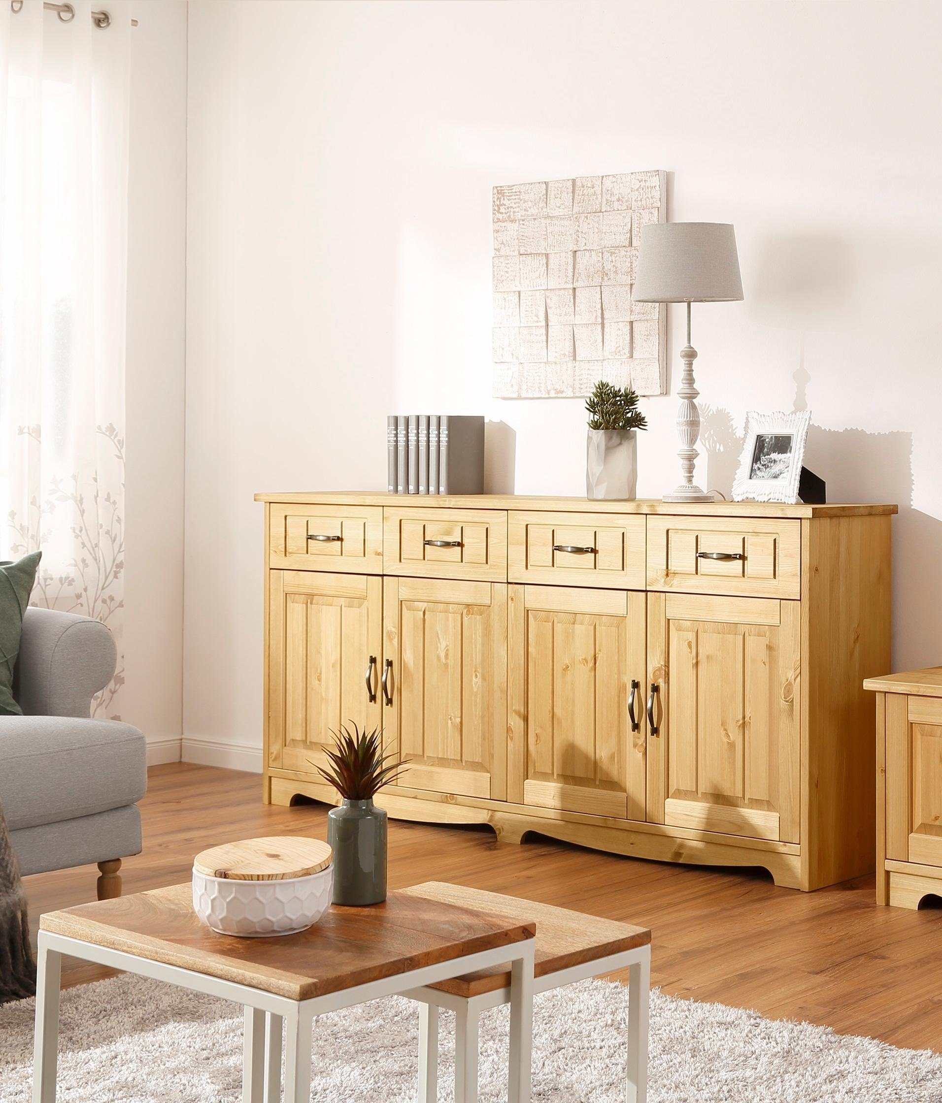Home affaire Dressoir Trinidad Commode, breedte 194 cm dressoirs beige