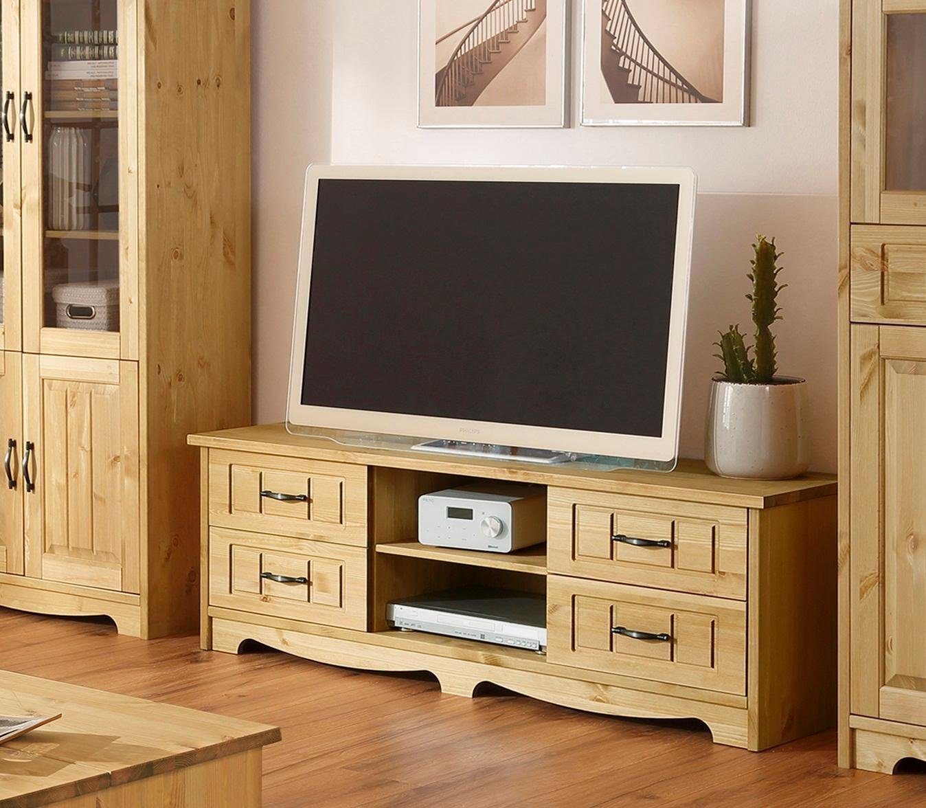 Home affaire Tv-meubel Trinidad Commode, breedte 148 cm, met 4 lades lowboards maat 148x37x51 cm beige