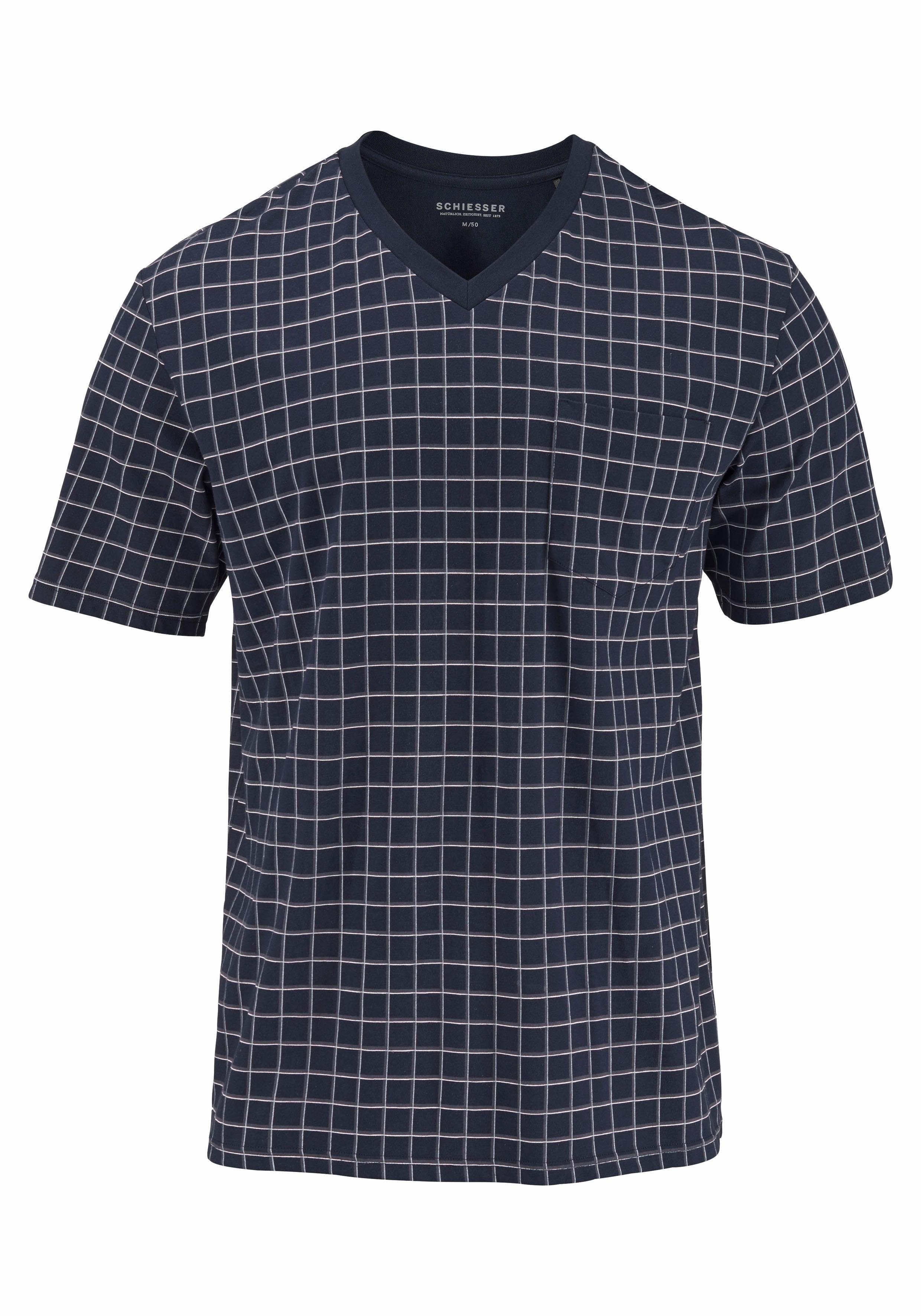 Schiesser Shortama "Dark Sapphire" met aangenaam zachte single-jersey kwaliteit (2-delig, 1 stuk)
