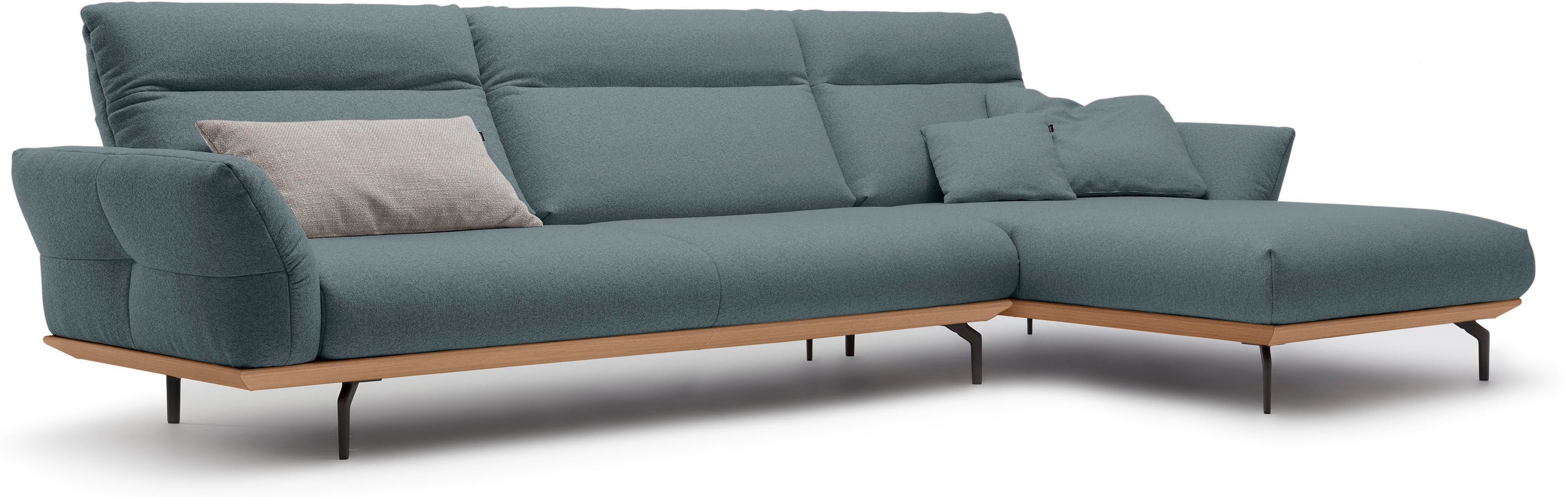 Creation BY ROLF BENZ Hoekbank Hs.460 Sokkel in eiken, onderstel in umbra grijs, breedte 338 cm