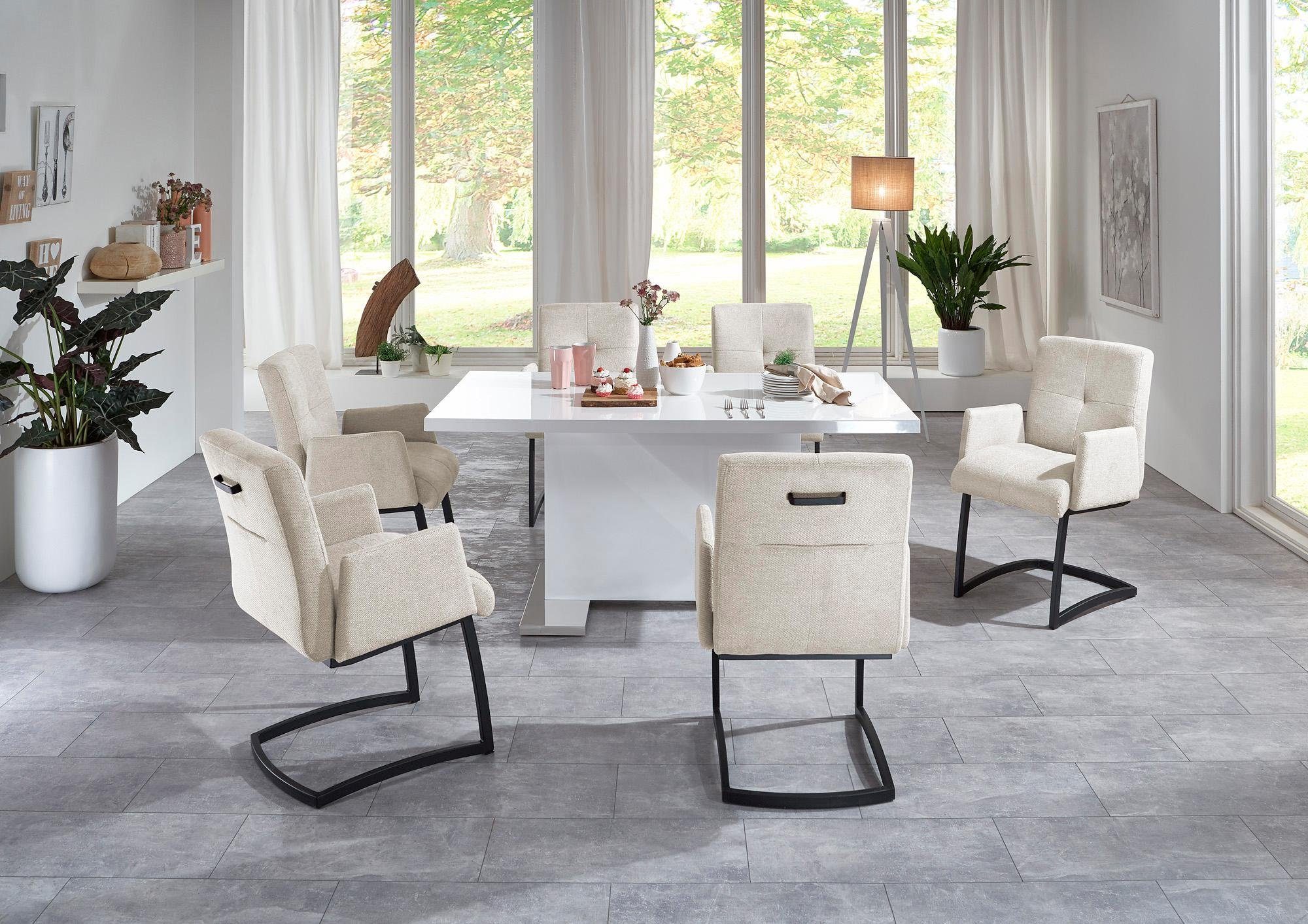 exxpo - sofa fashion Vrijdragende stoel Affogato met comfortabele armleuningen aantrekkelijke kruisnaad in de rugleuning