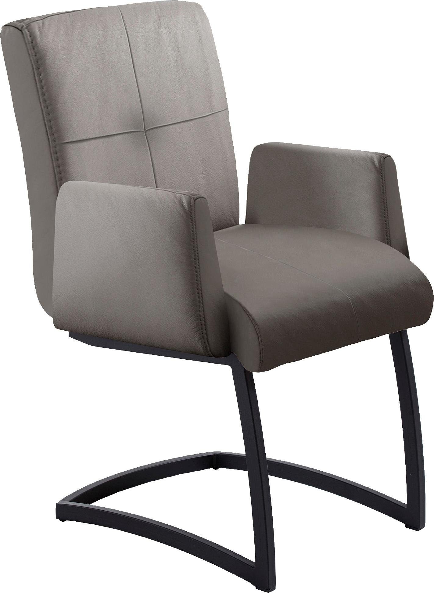 exxpo - sofa fashion Vrijdragende stoel Affogato met comfortabele armleuningen aantrekkelijke kruisnaad in de rugleuning