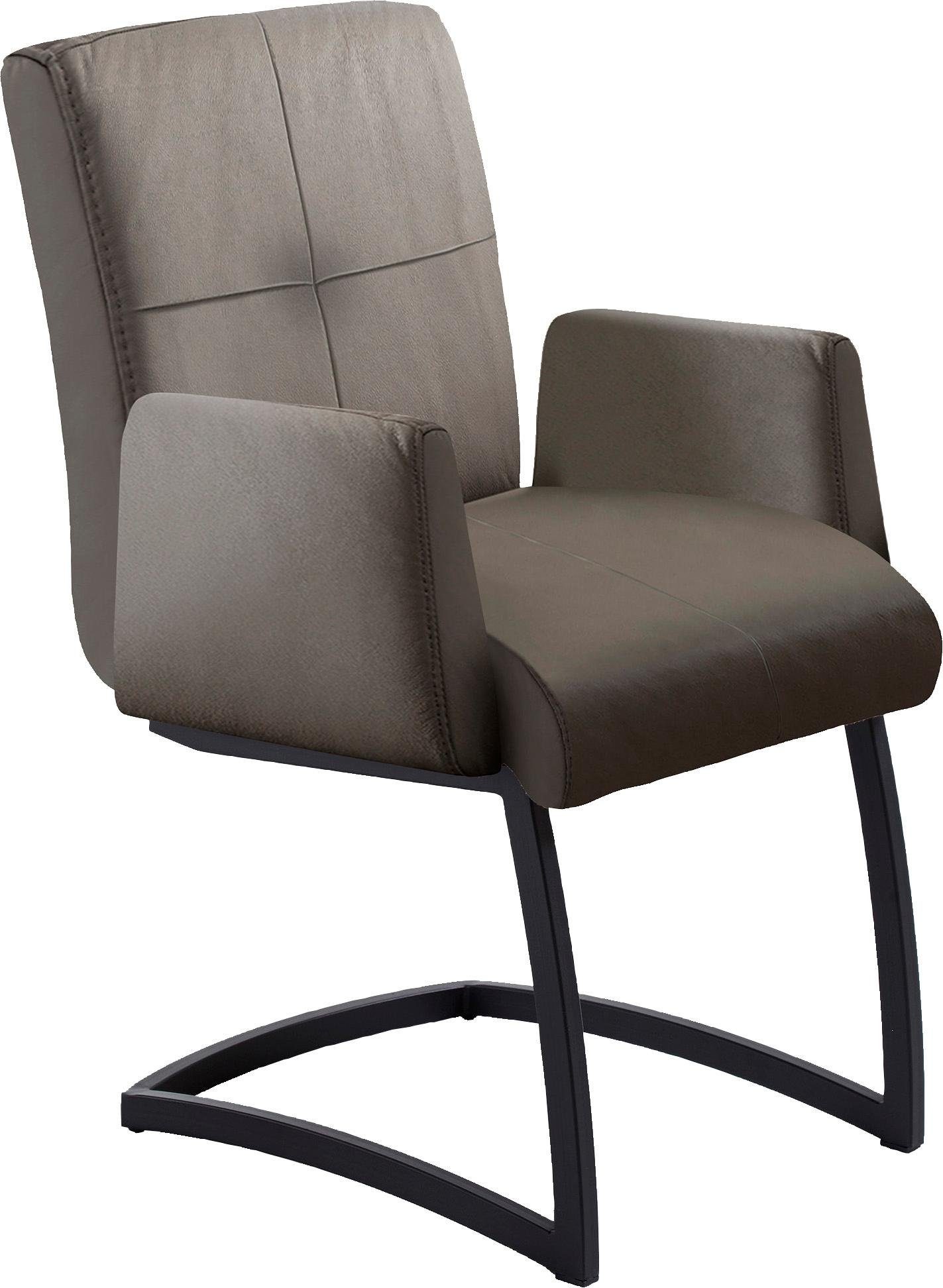 exxpo - sofa fashion Vrijdragende stoel Affogato met comfortabele armleuningen aantrekkelijke kruisnaad in de rugleuning